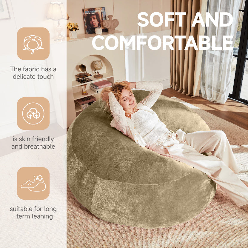 Logidon Apricot 3FT Zitzak Comfortabele loungebank voor volwassenen