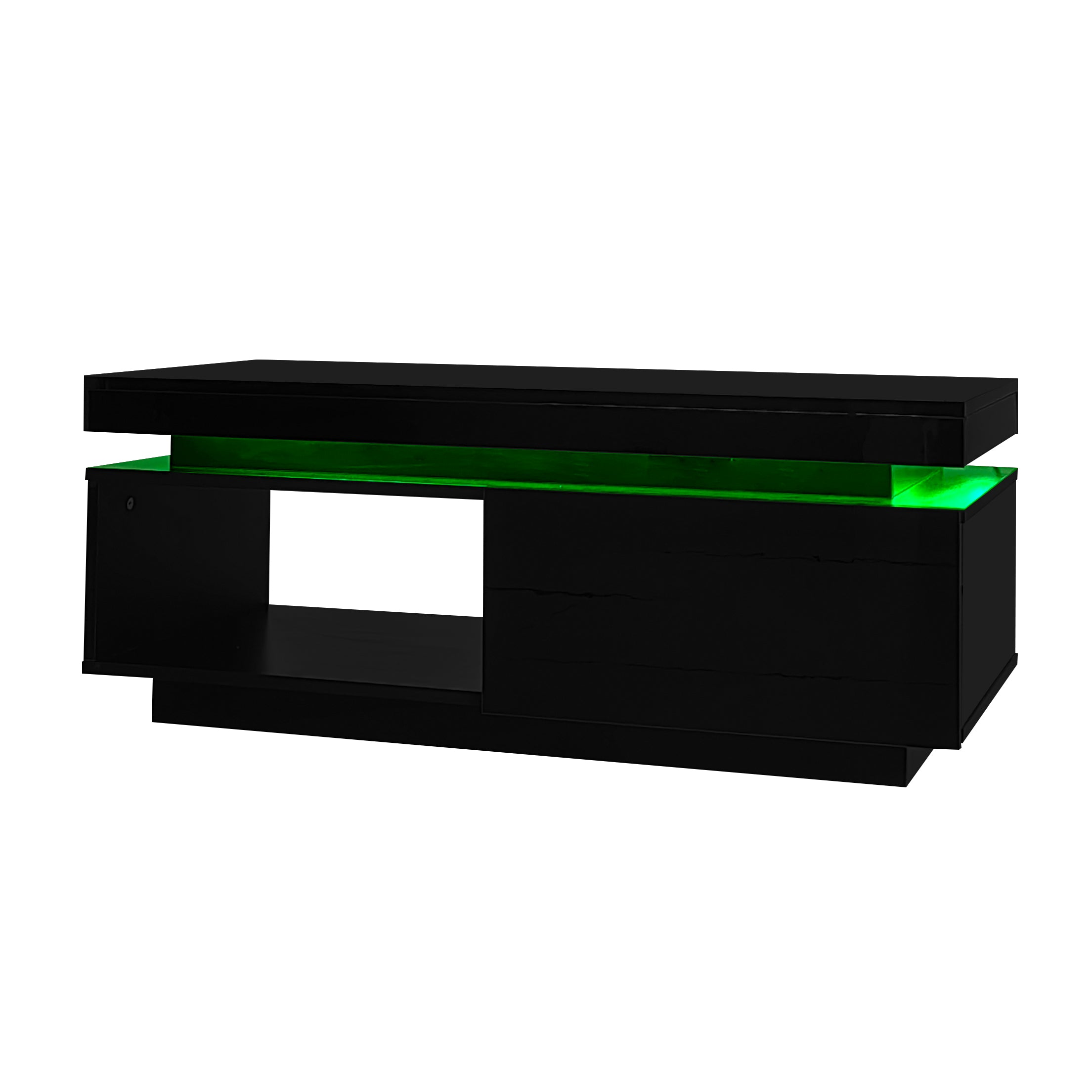 Logidon hoogglans salontafel zwart met LED verlichting 100x50x40 cm