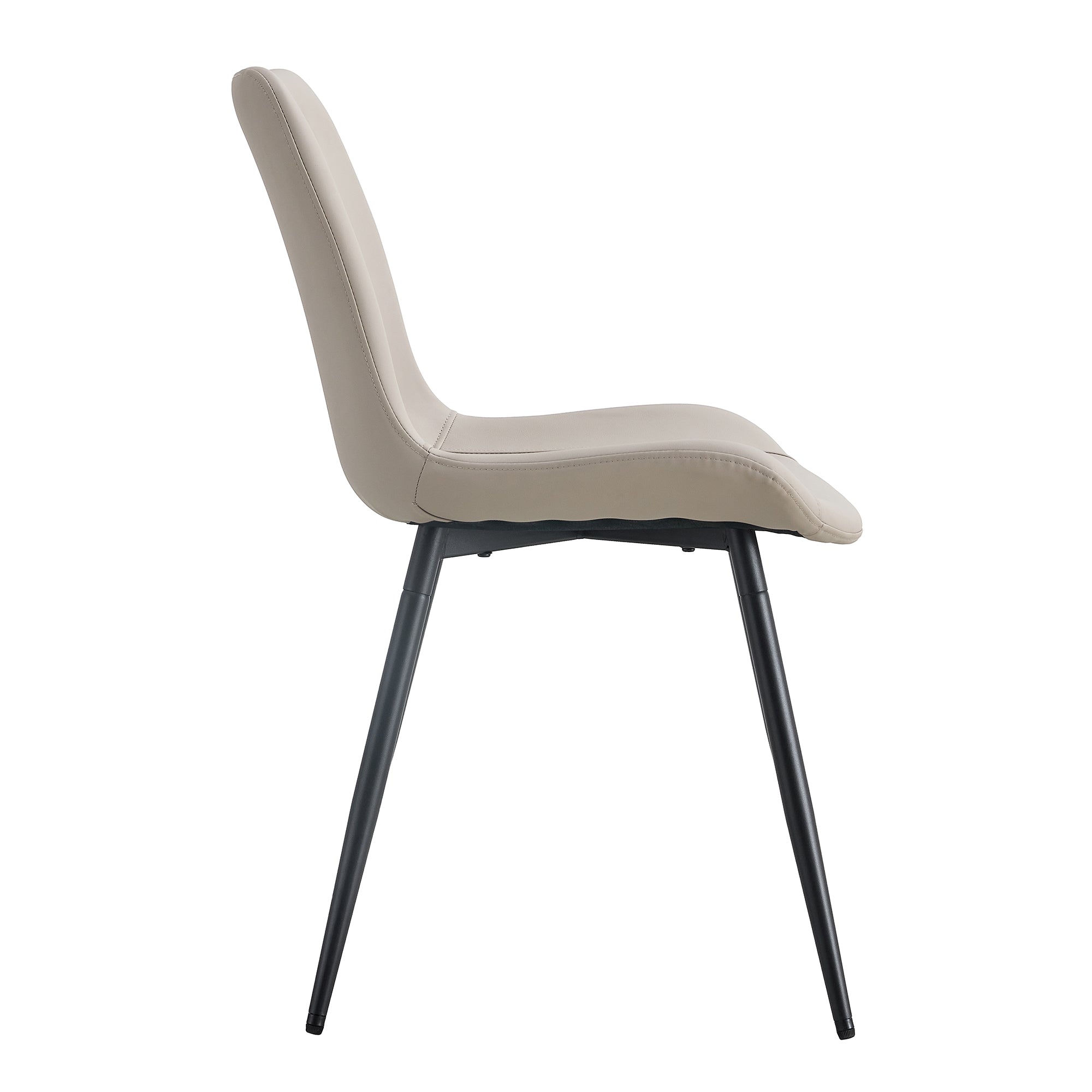 Logidon set van 4 eettafelstoelen kunstleer grijze brede zitting