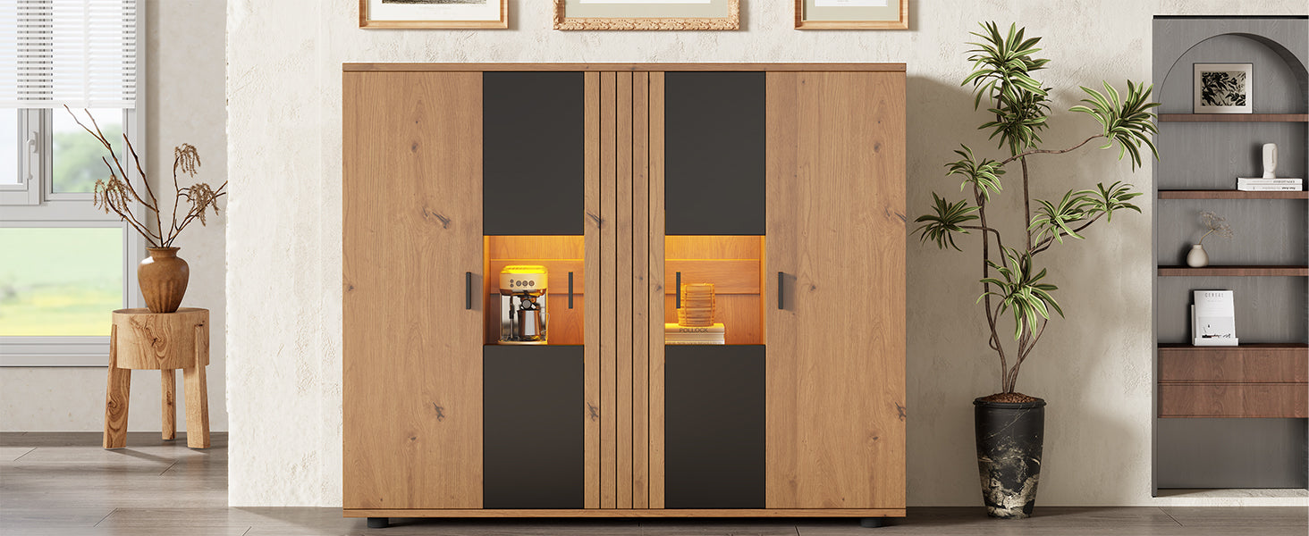 Logidon sideboard 140 x 35 x 113 cm Adjustable dividers 4 doors