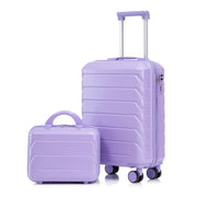 Logidon 2-delige ABS kofferset 19/14 inch spinner blauw paars