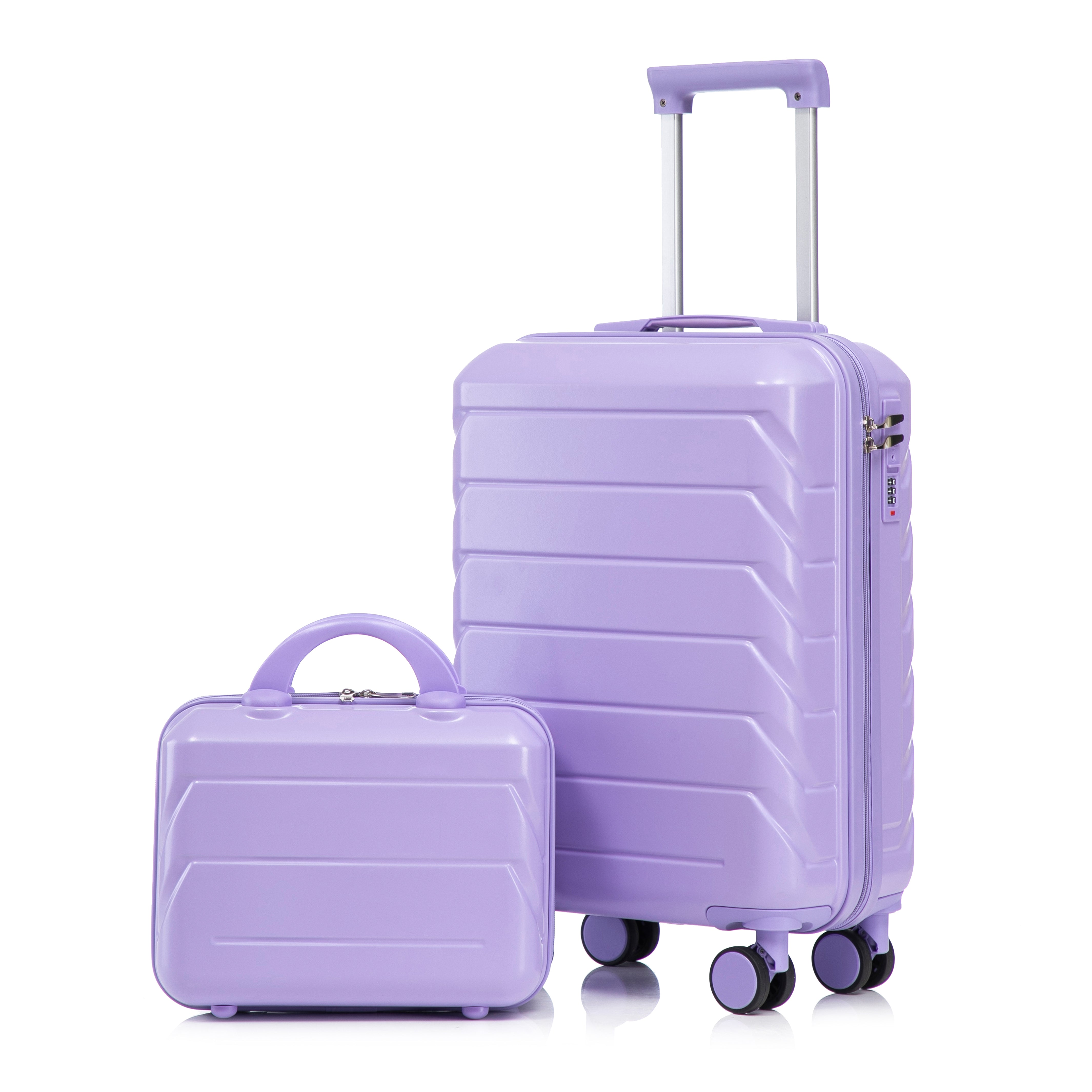 Logidon 2-delige ABS kofferset 19/14 inch spinner blauw paars