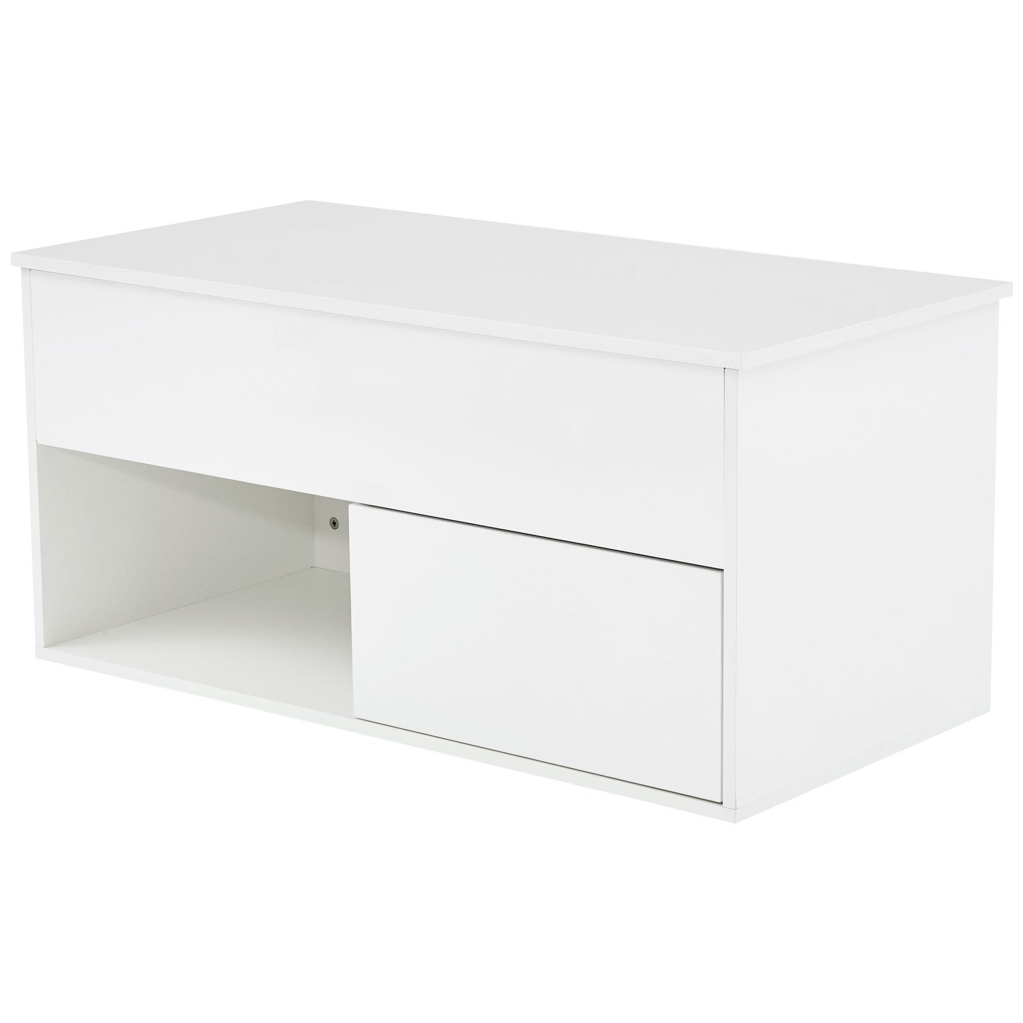 Logidon hoogglans hefsalontafel 100 x 50 cm witte LED-verlichting