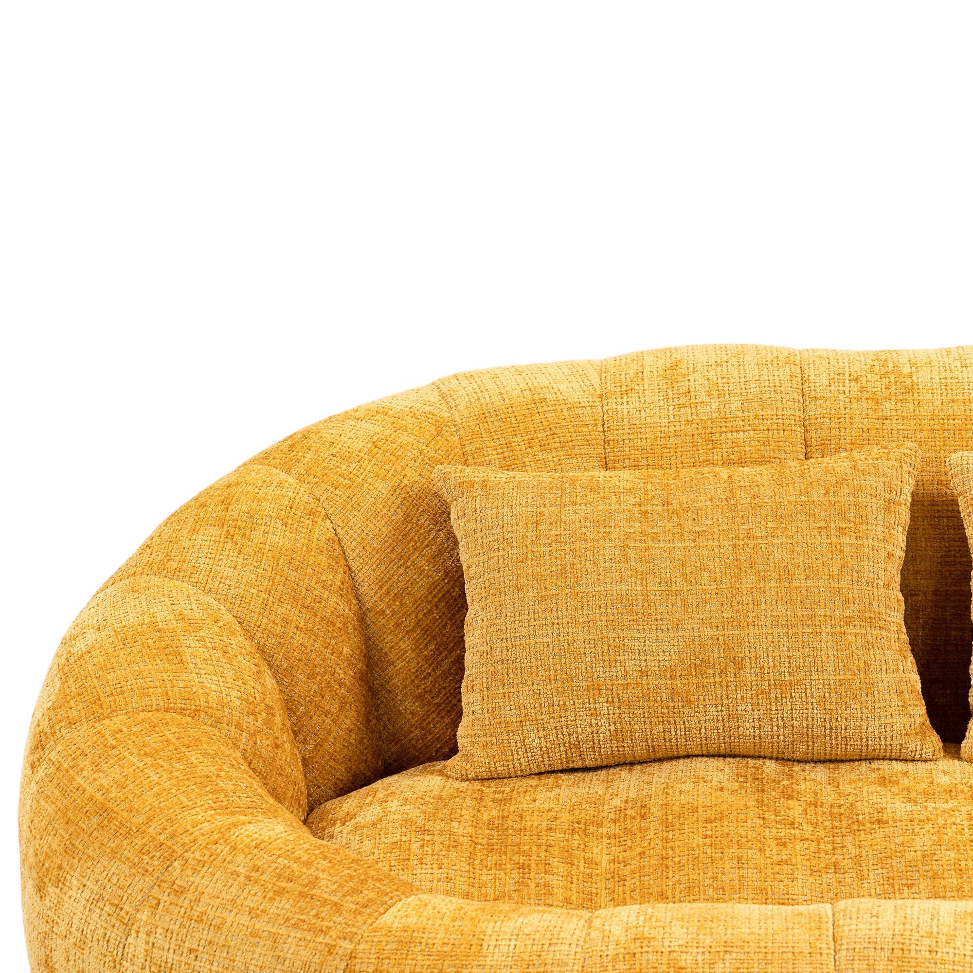 Logidon Zitzakbank Luxe Chenille Geel Ligstoel met hoge rugleuning