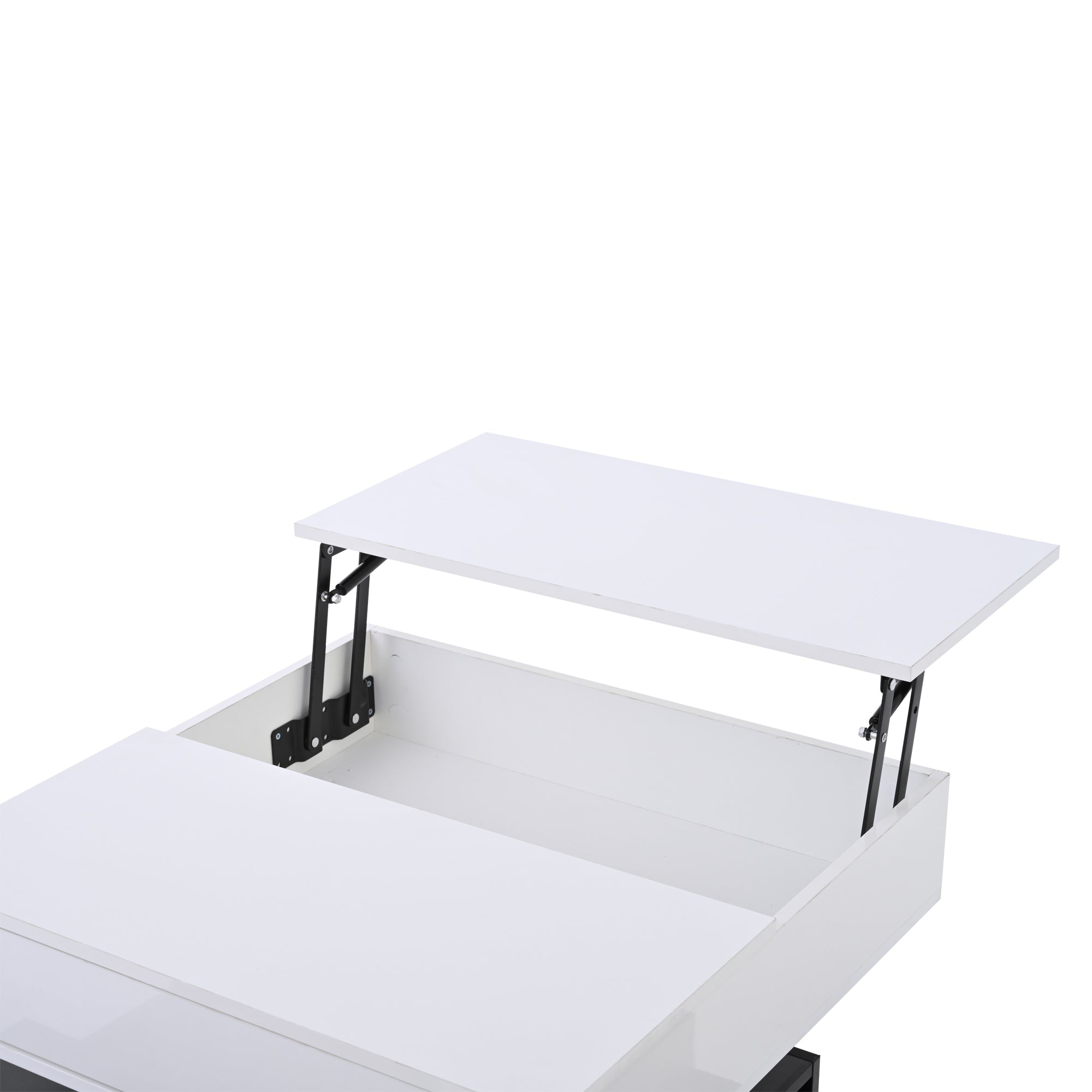 Logidon salontafel 70x70 hefblad 360 graden draaibaar 3 lades wit
