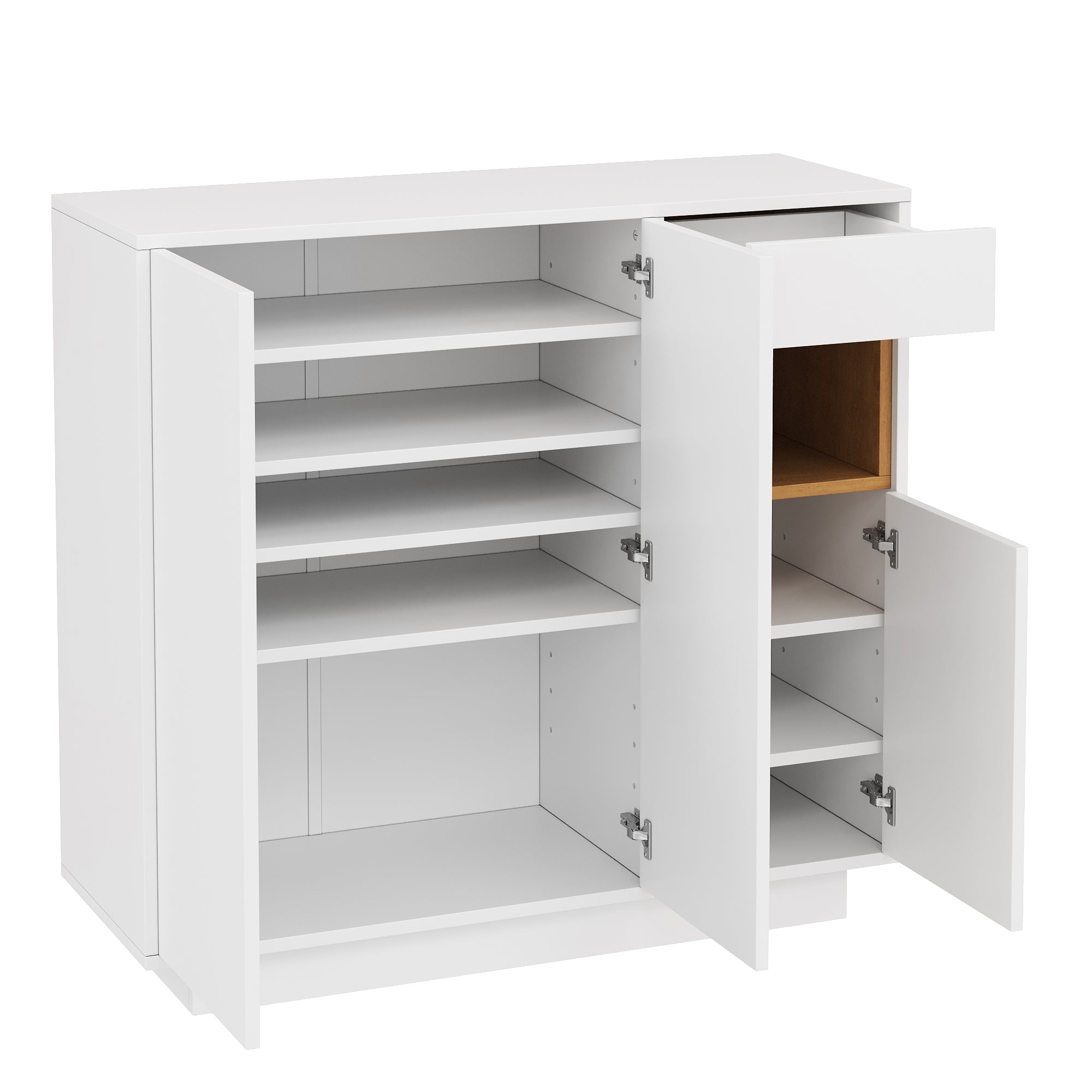 Logidon schoenenkast wit LED verlichting verstelbare planken 105x39,5x100,5 cm