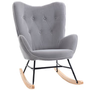 Logidon schommelstoel ergonomisch met fluweellook lichtgrijs tot 150 kg