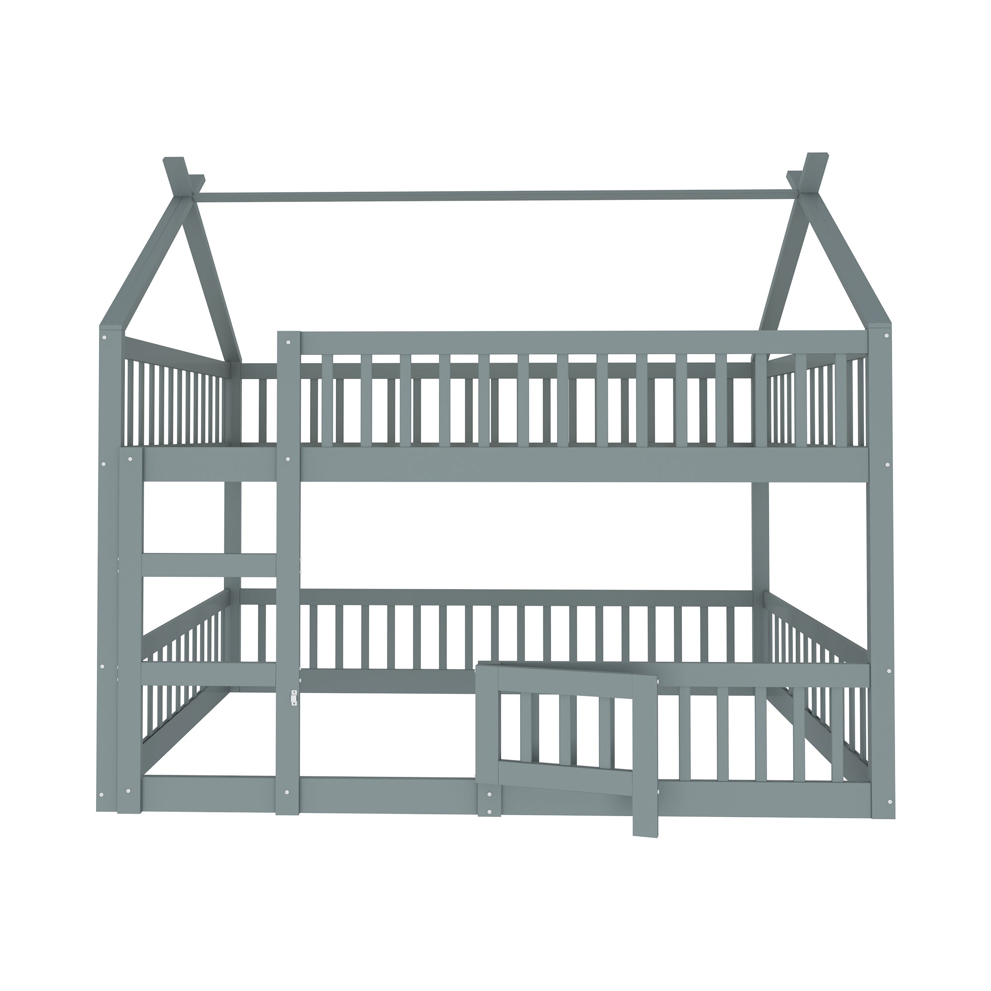 Logidon Kinderstapelbed 140x200 grijs met trap Loft Design