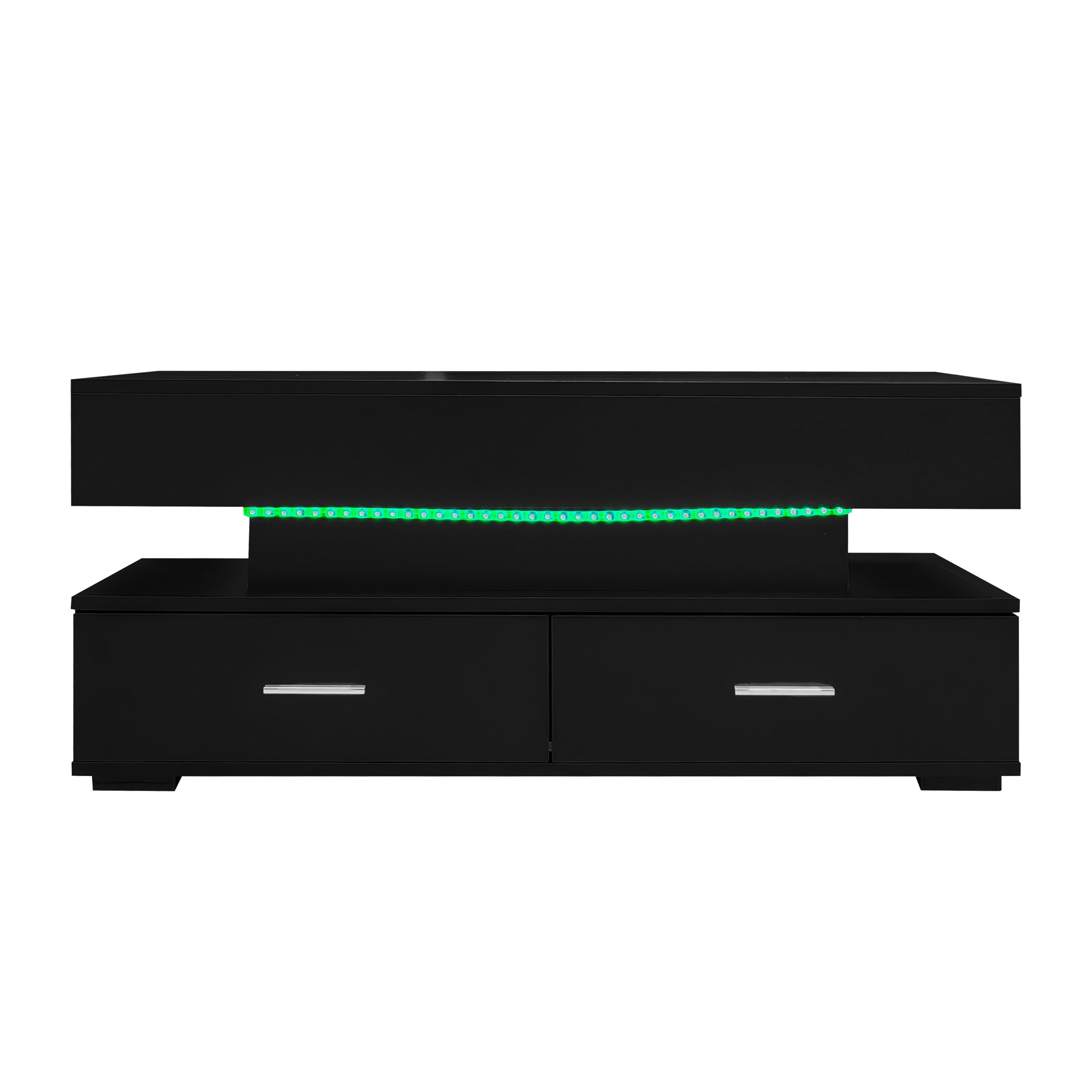 Logidon Verstelbare Salontafel 100x50x44 cm Zwart LED Verlichting