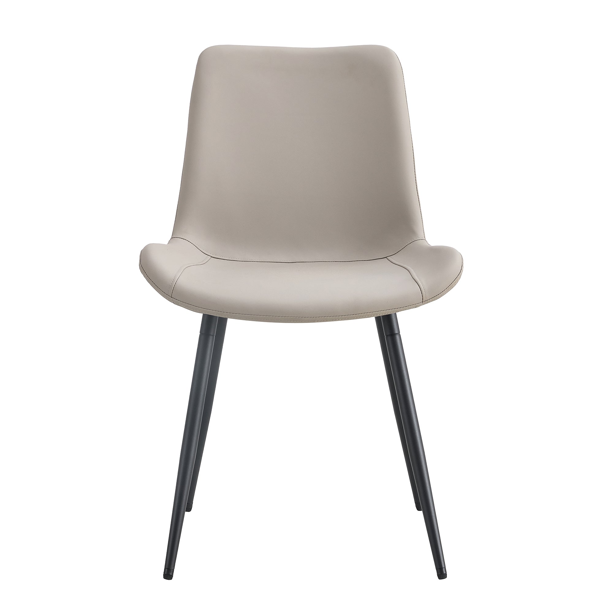 Logidon set van 4 eettafelstoelen kunstleer grijze brede zitting