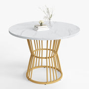 Logidon ronde eettafel wit goud marmerlook MDF 100 cm diameter