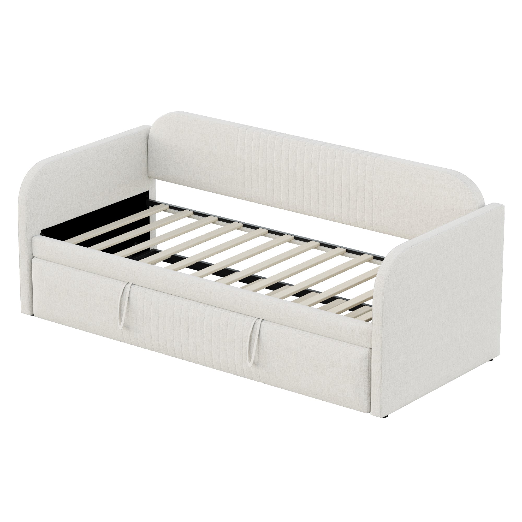 Logidon gestoffeerd bed slaapbank 90/180 lattenbodem beige