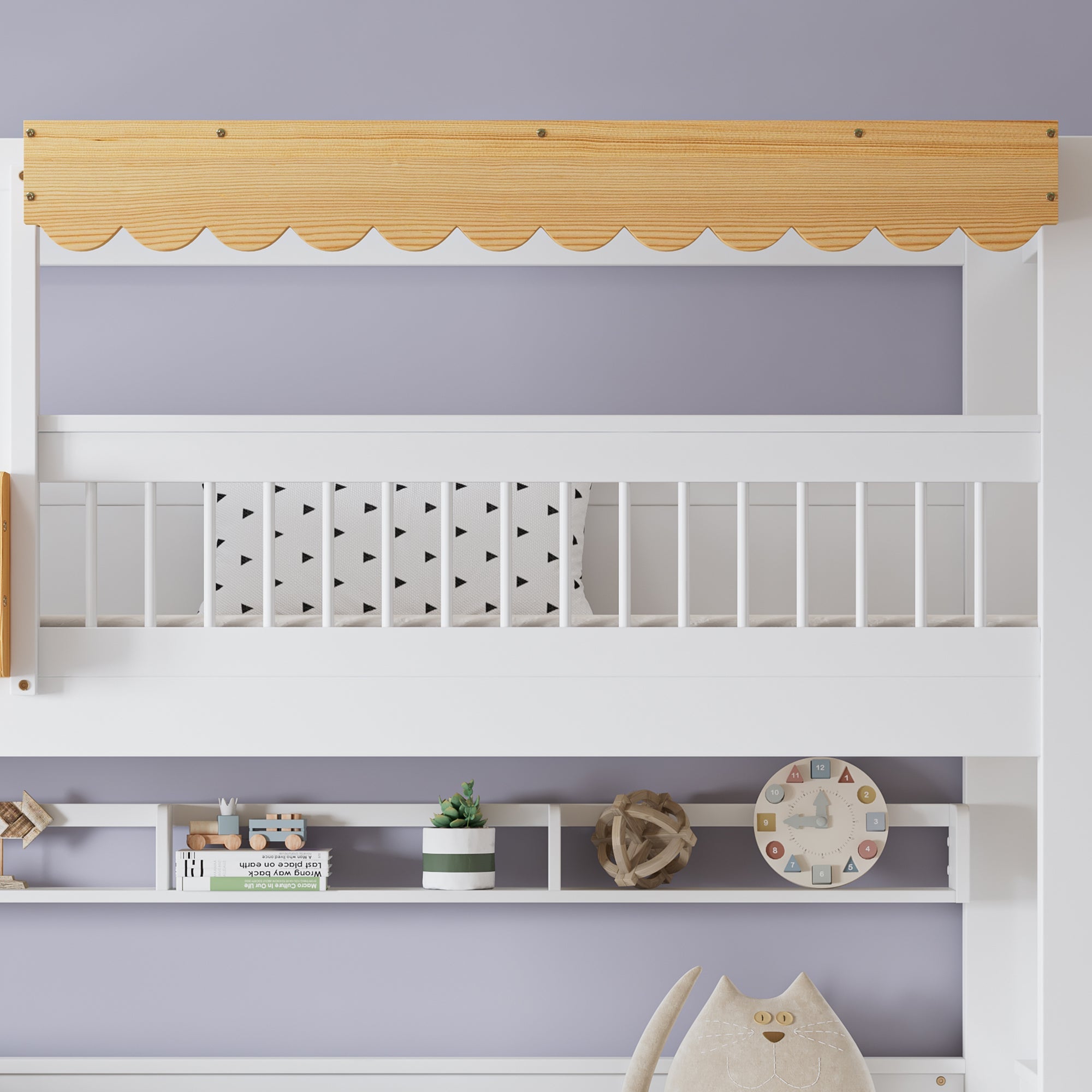 Logidon stapelbed 90x200 cm wit-naturel met trapkast