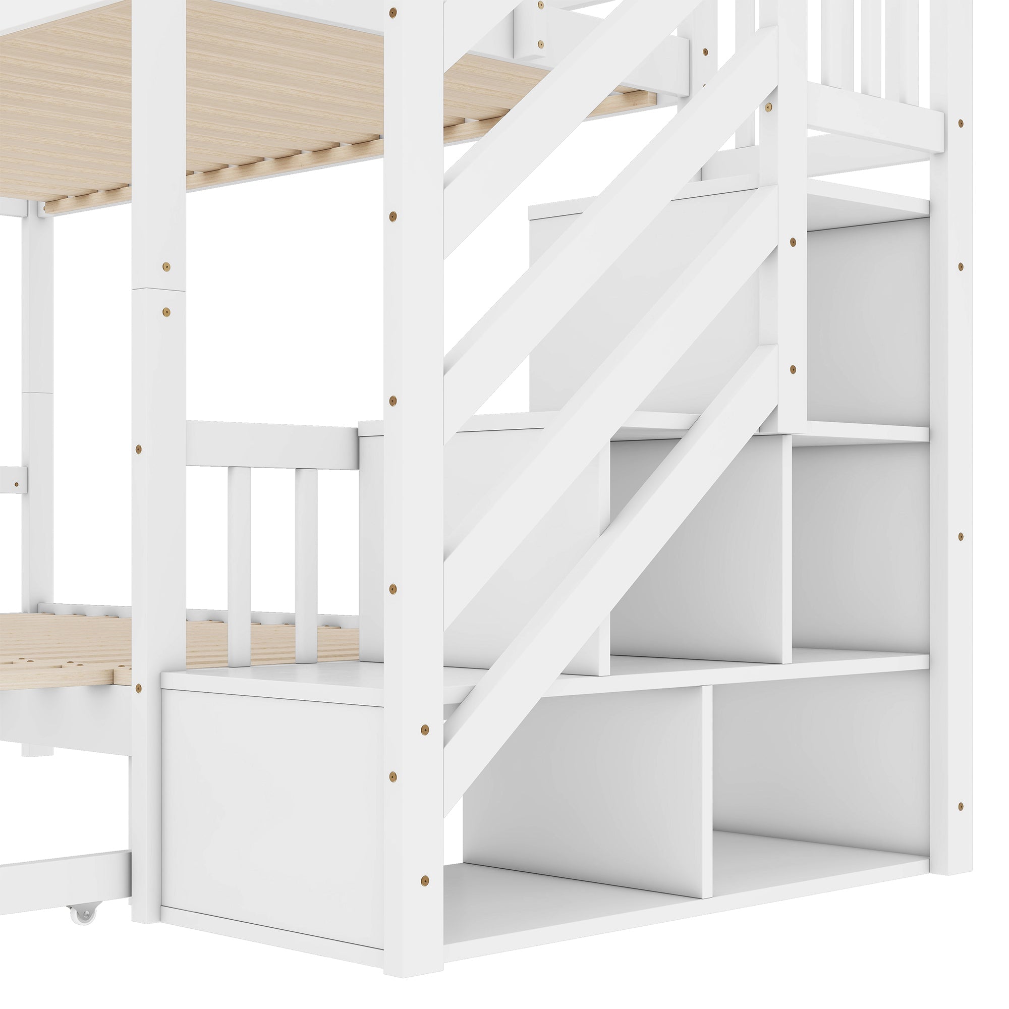 Logidon stapelbed 90x200 wit met uitschuifbaar bed 2 lades
