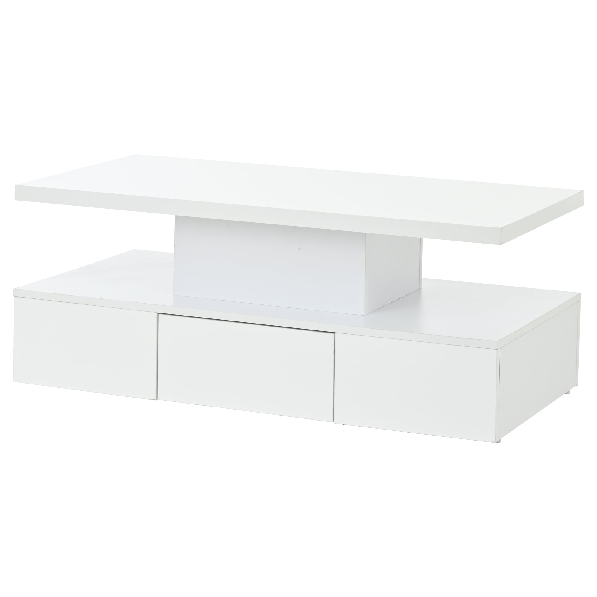 Logidon Salontafel met twee niveaus, witte LED-verlichting