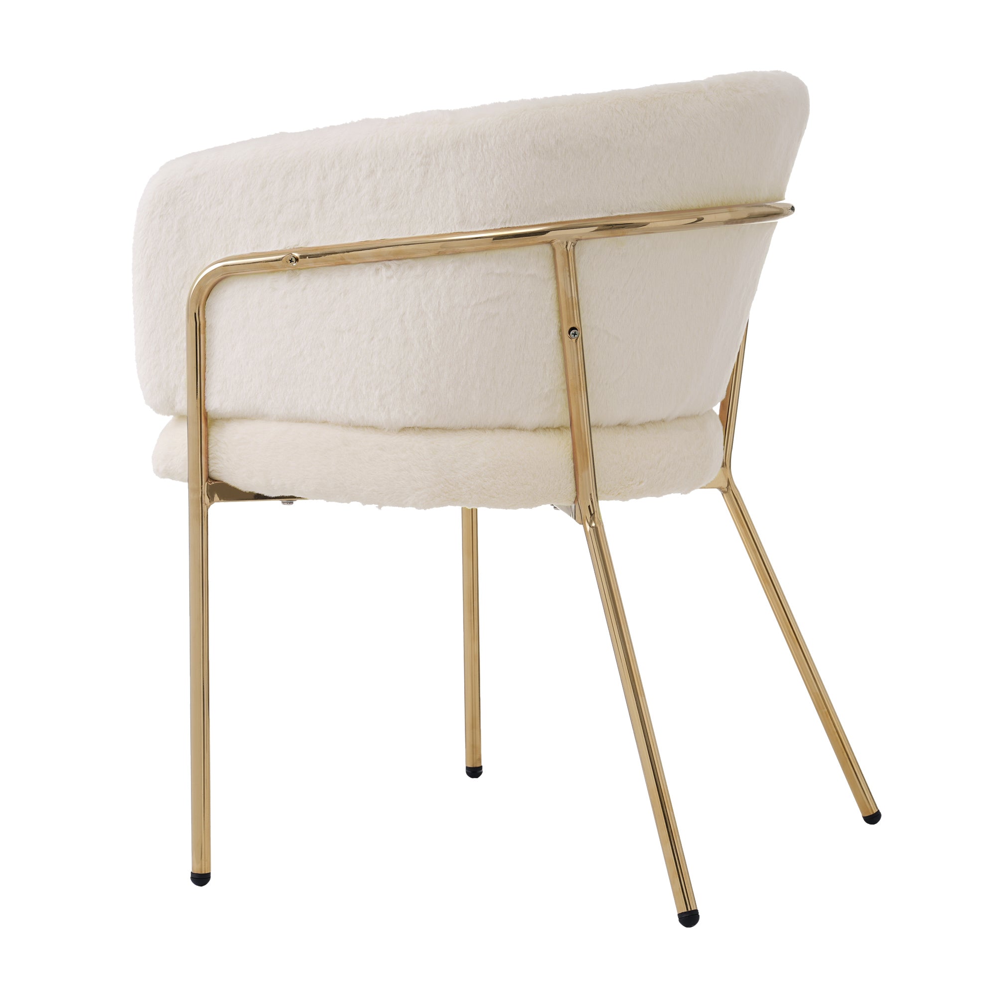 Logidon dining chair beige velvet look with gold metal legs