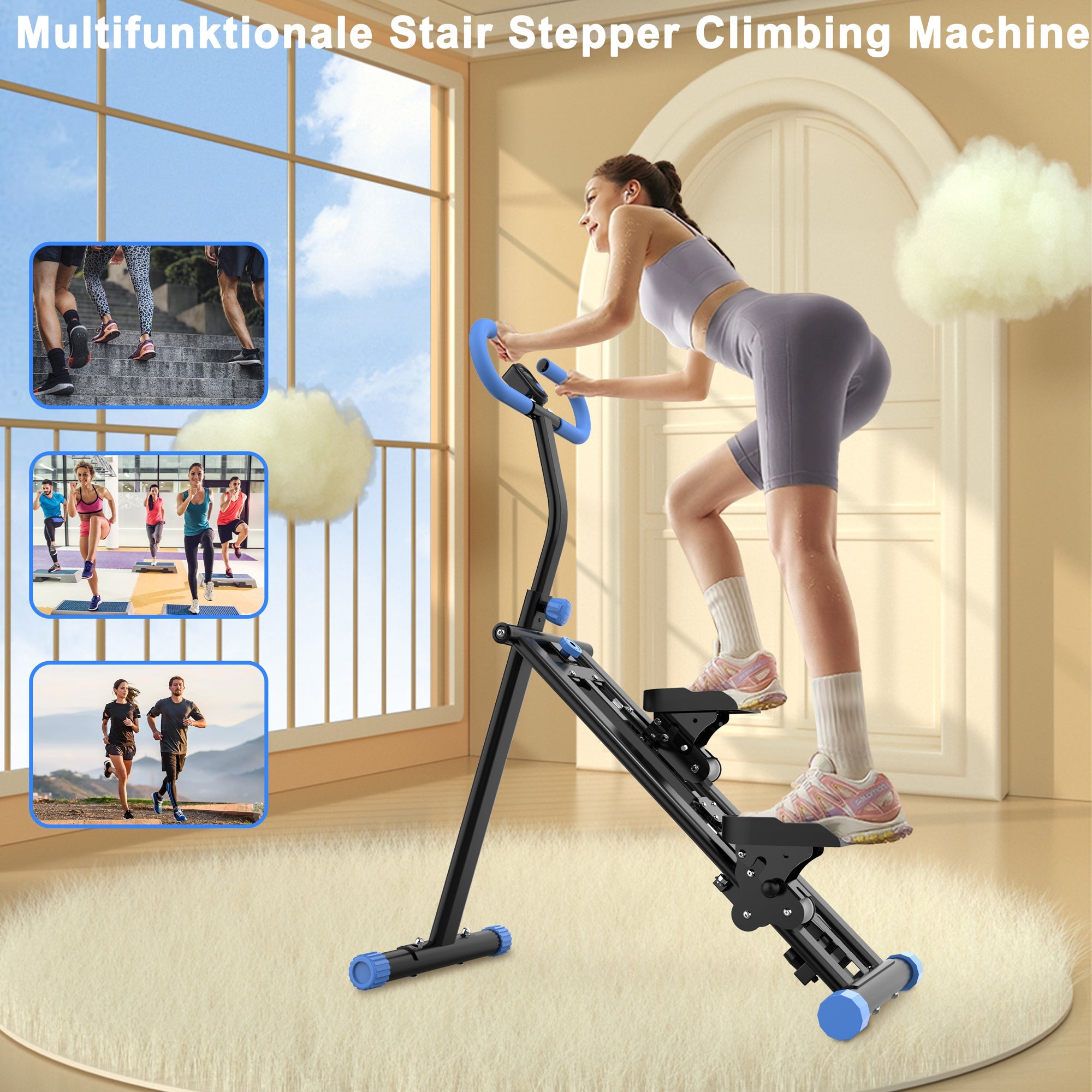 Logidon Stair Stepper Fitnessapparatuur met verstelbare weerstand Zwart