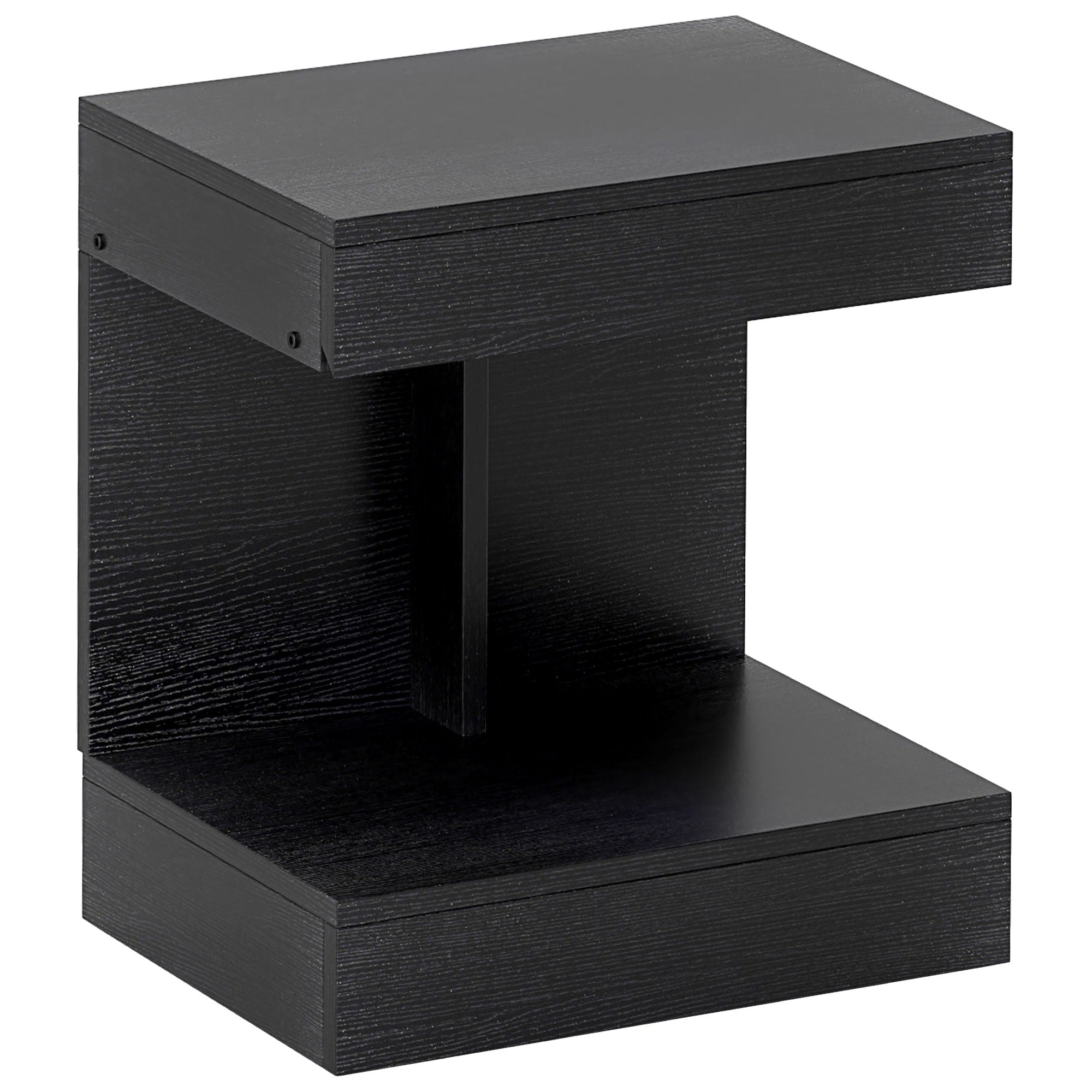 Logidon Nachtkastje Zwart Met Lade En Plank 40x30x46 Cm