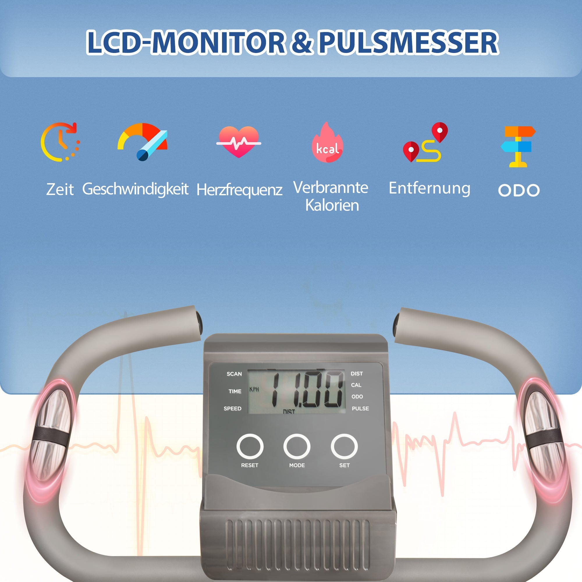 Logidon HOMCOM X-Bike 2-in-1 fietstrainer Opvouwbaar grijs LCD-display