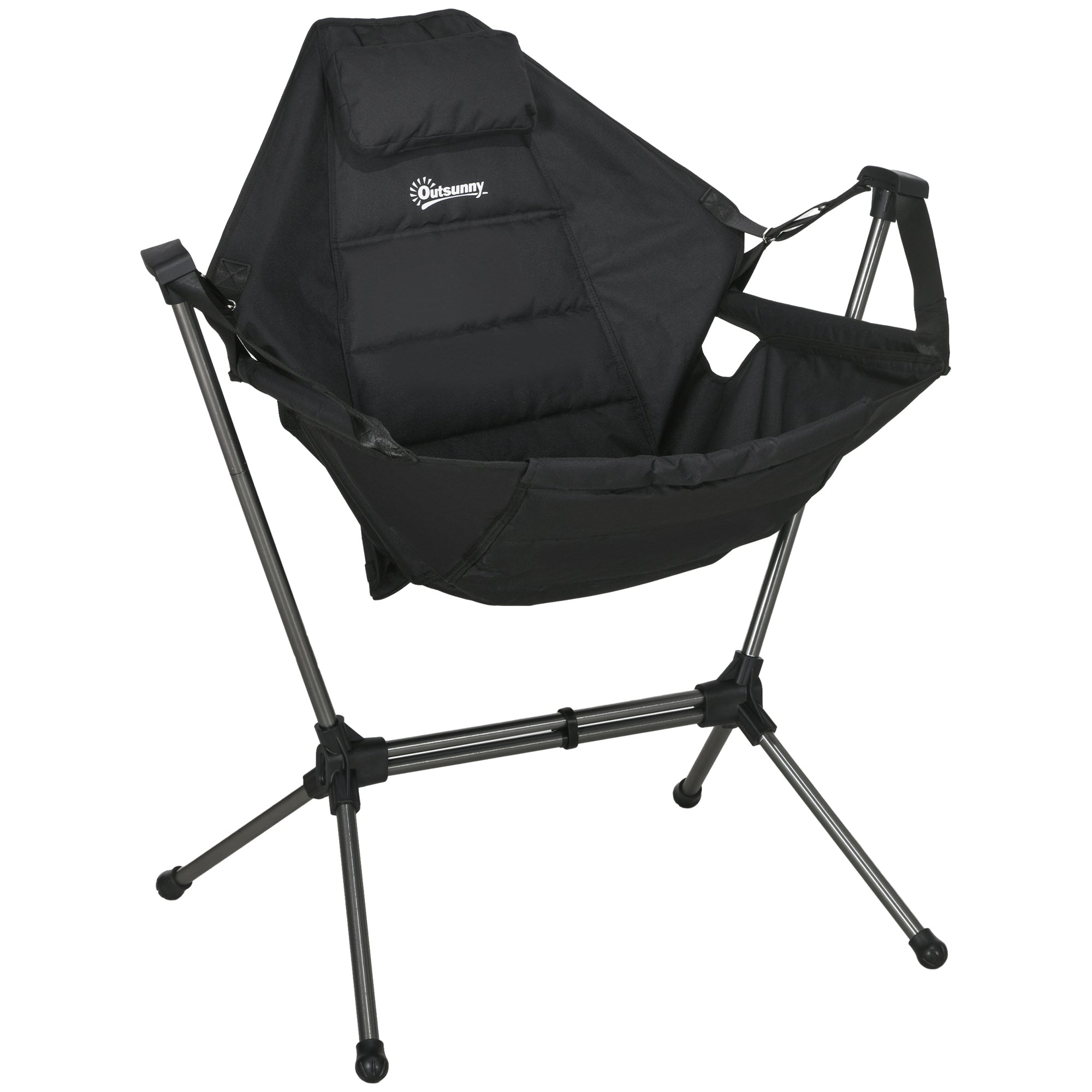 Logidon Hangmat Campingstoel Opvouwbaar tot 120kg Zwart Oxford