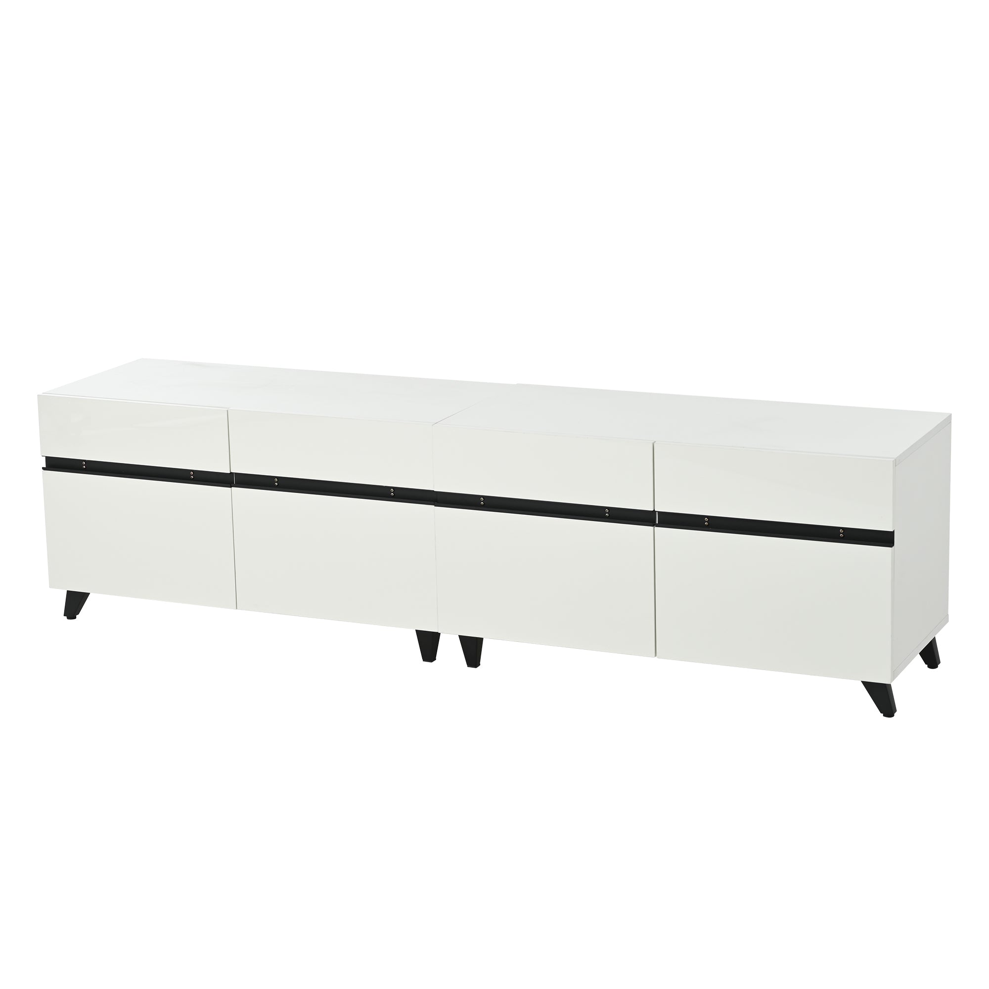 Logidon TV-meubel 180x40x49 cm wit hoogglans 4 kasten