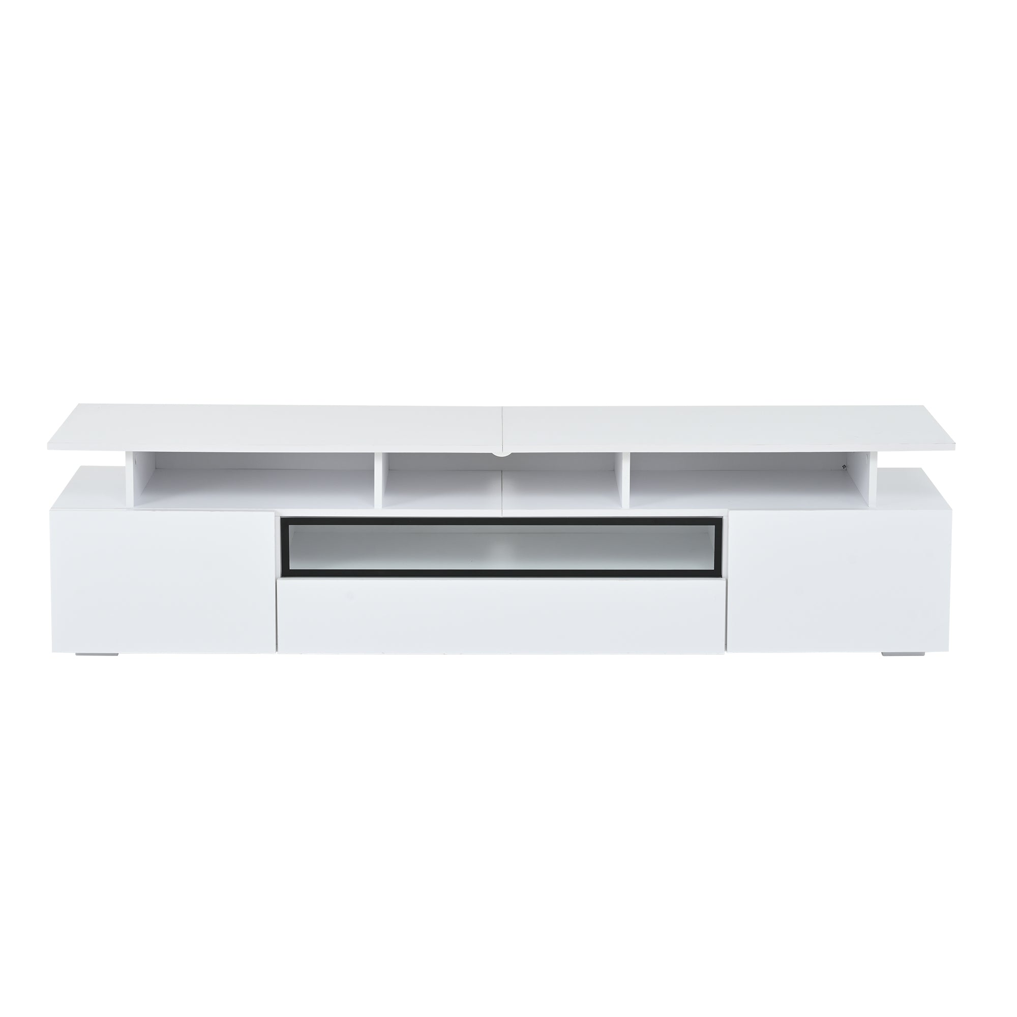 Logidon TV-meubel wit 180x38x45 cm met LED-verlichting 2 deuren 1 lade