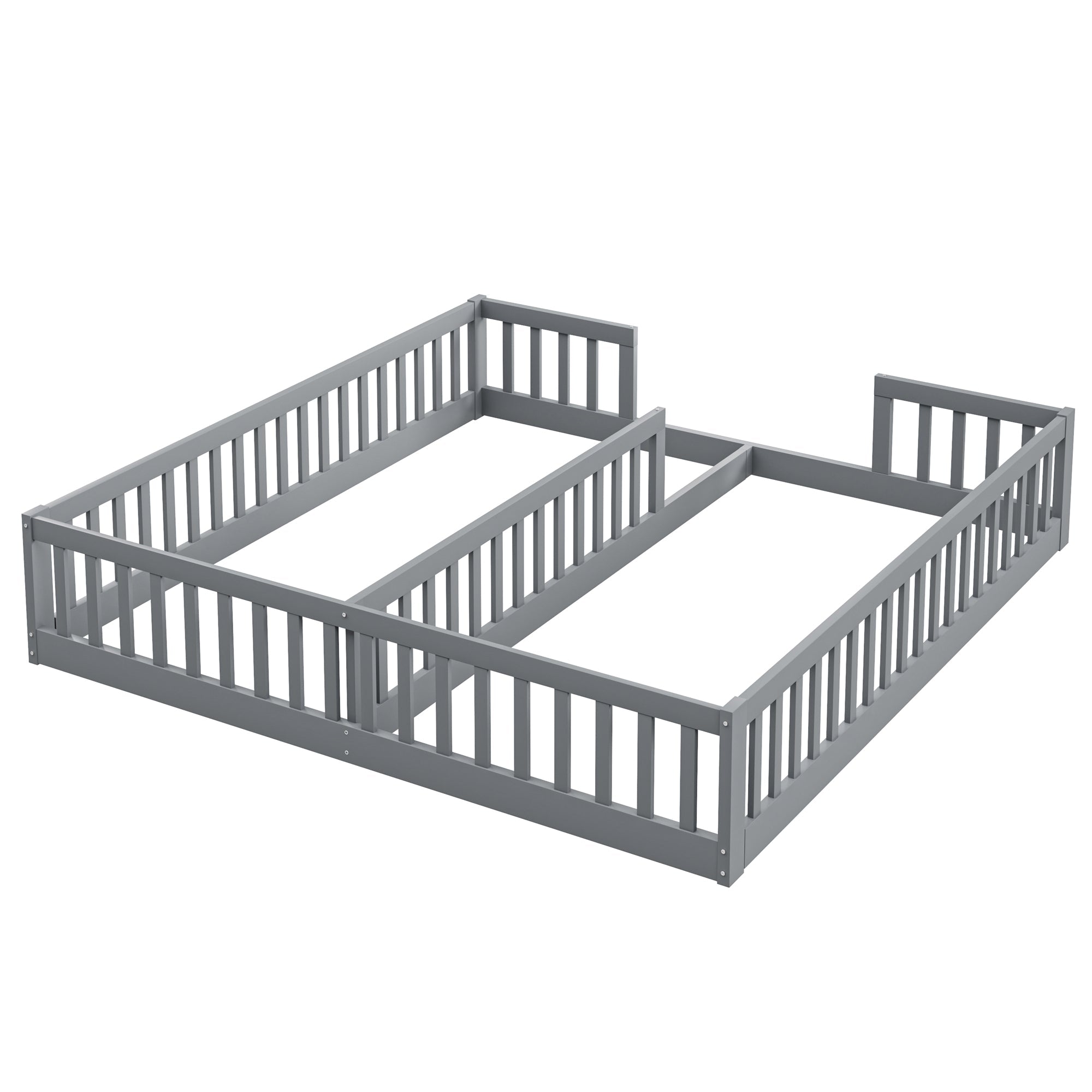 Logidon Upholstered Bed 90x200 cm Gray Children's Bed With Safety Gate