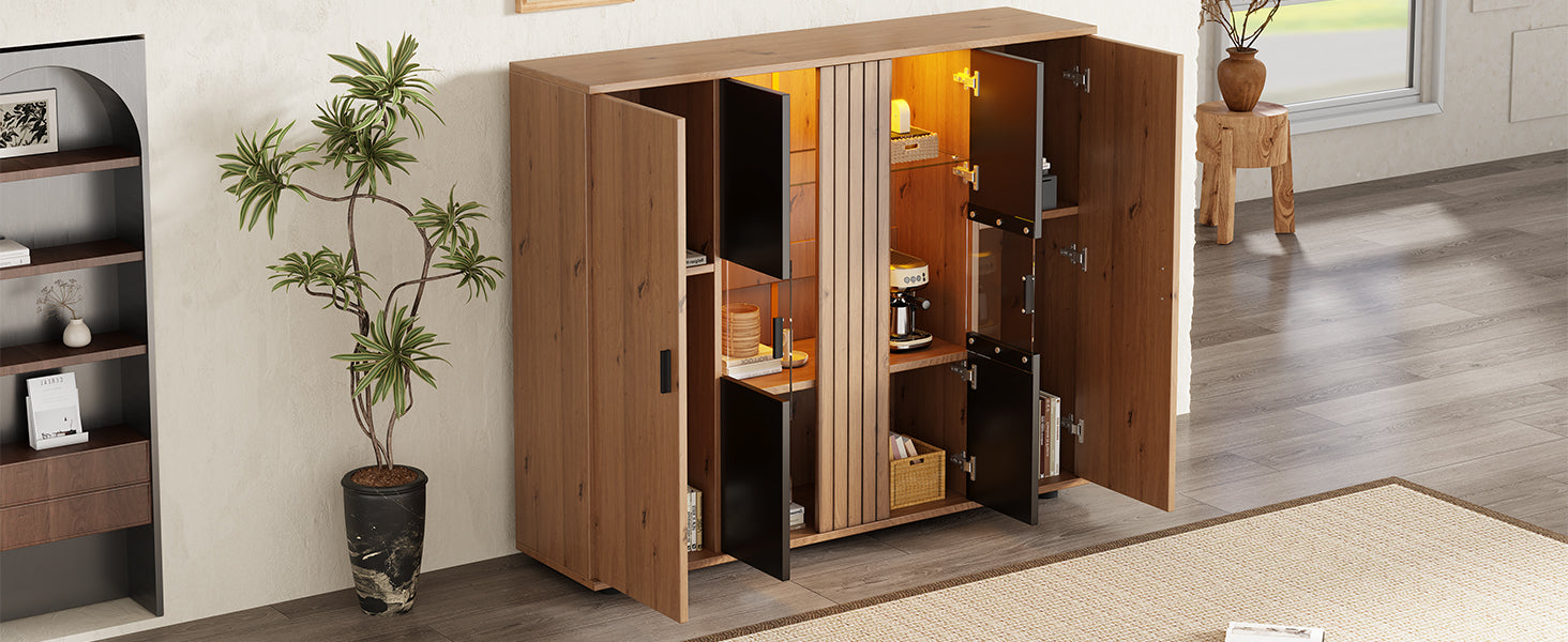 Logidon sideboard 140 x 35 x 113 cm Adjustable dividers 4 doors