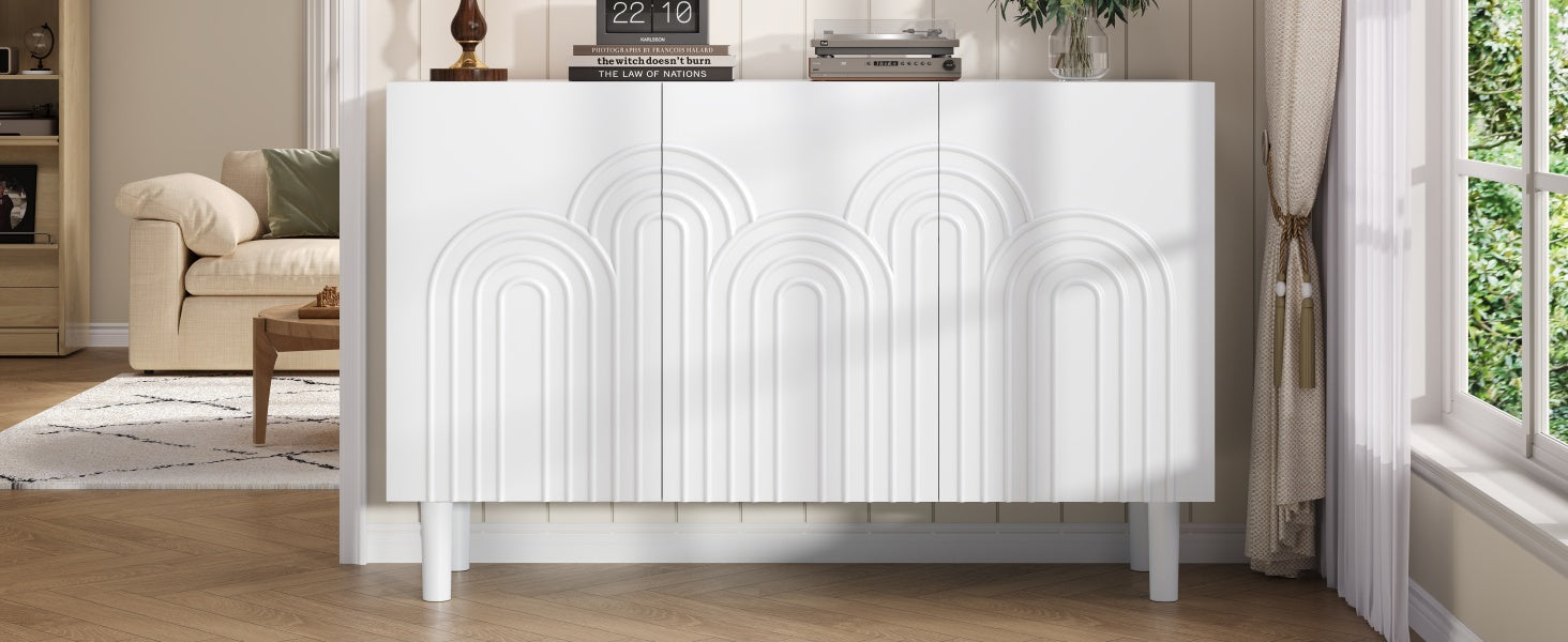 Logidon Dressoir 120x38,5x79 cm Wit MDF met 3 deuren