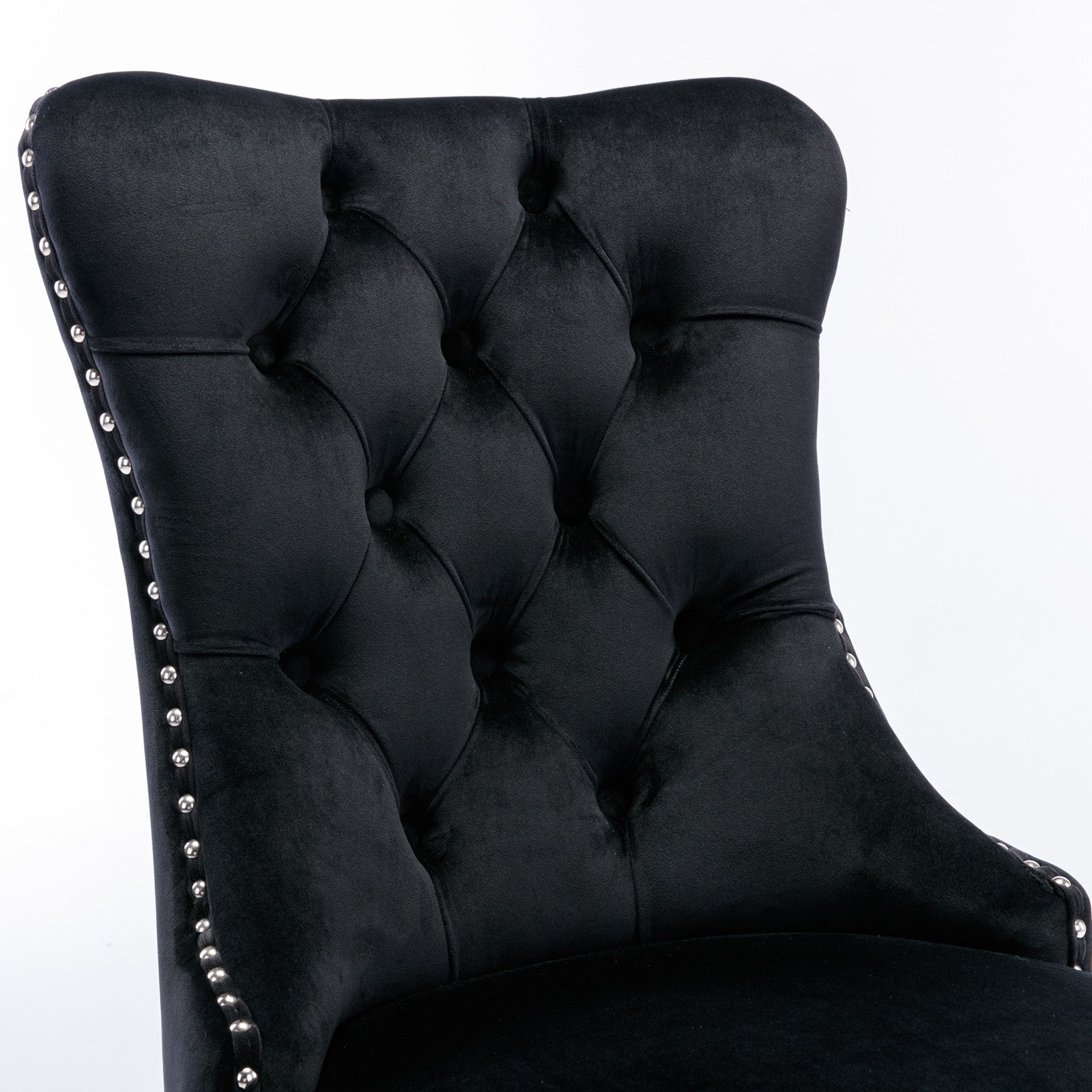 Logidon Nikki Collection Velvet eetkamerstoelen zwart set van 2