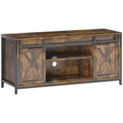 Logidon TV cabinet 120 cm brown industrial look sliding doors
