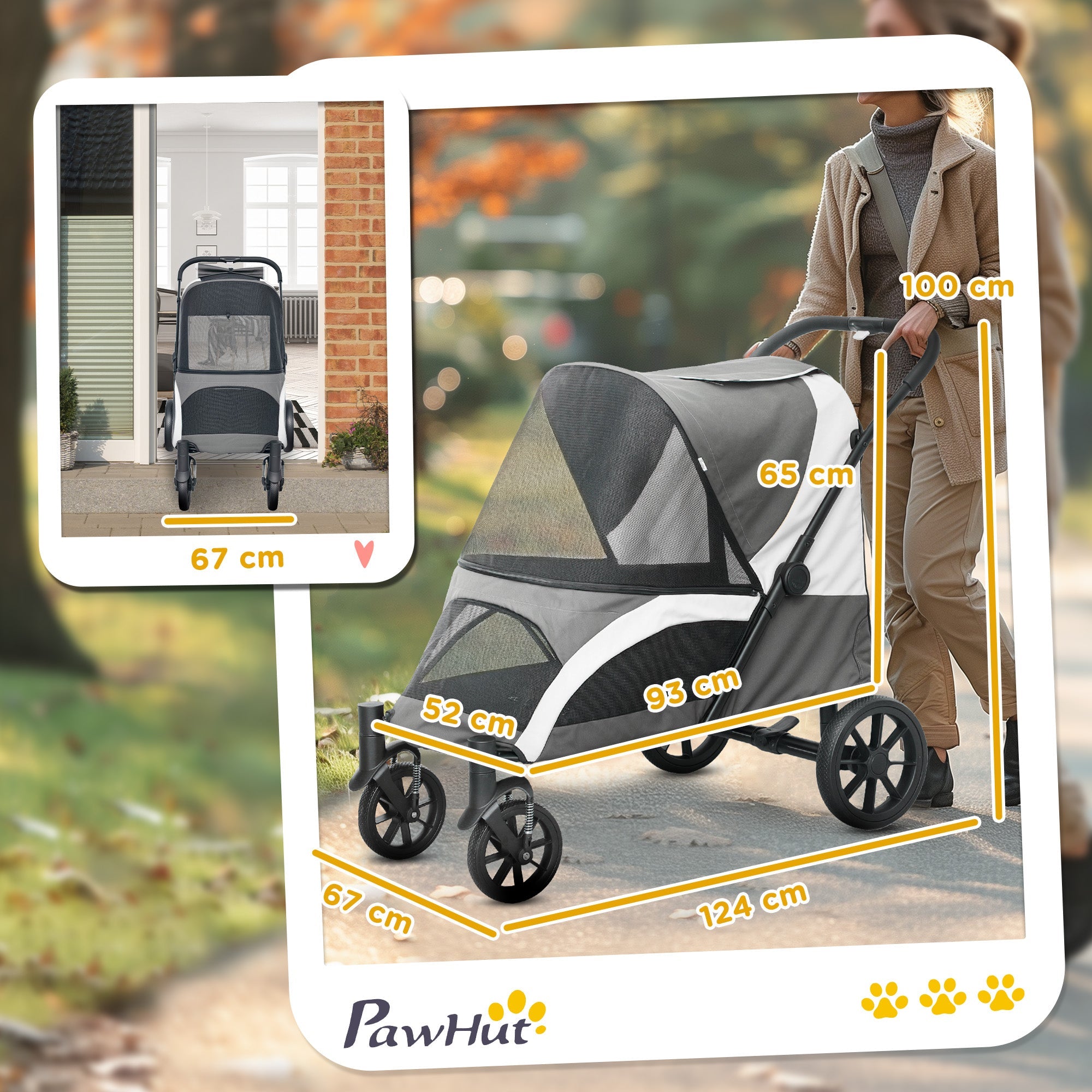 Logidon hondenbuggy opvouwbaar tot 30 kg donkergrijs kussen mesh venster