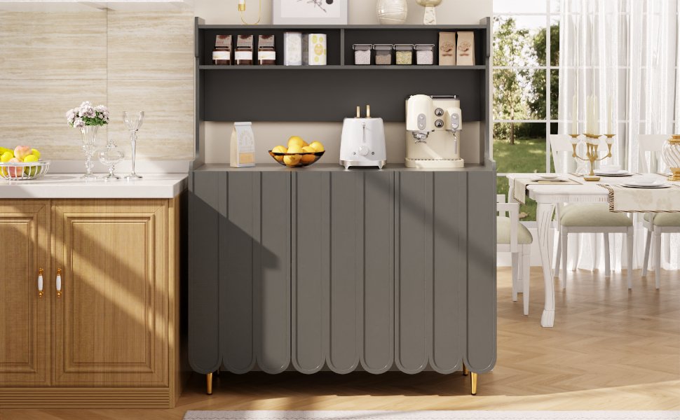 Logidon grijs dressoir 120 x 40 x 151 cm open opbergplank