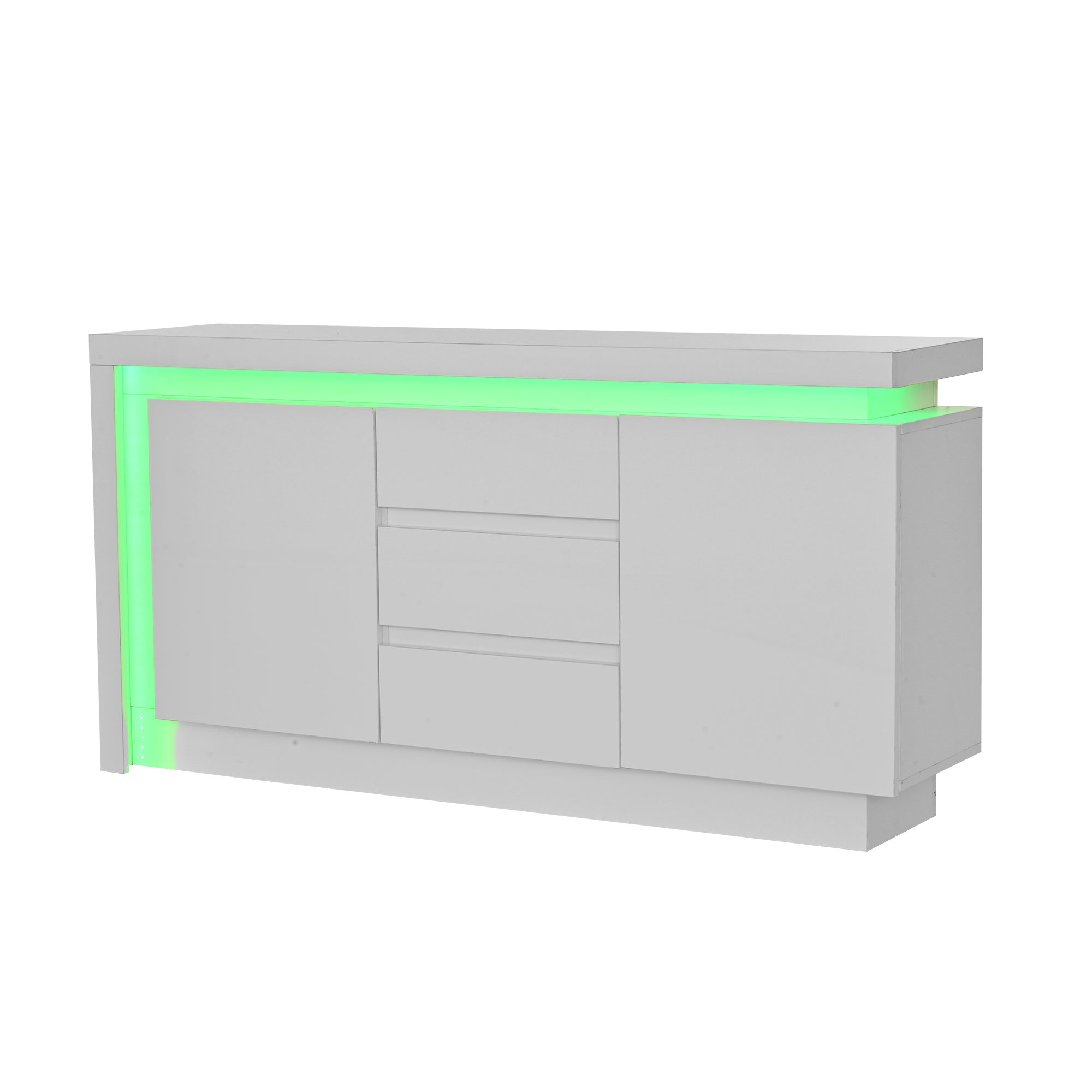Logidon sideboard 140x35x72 cm white high gloss with LED