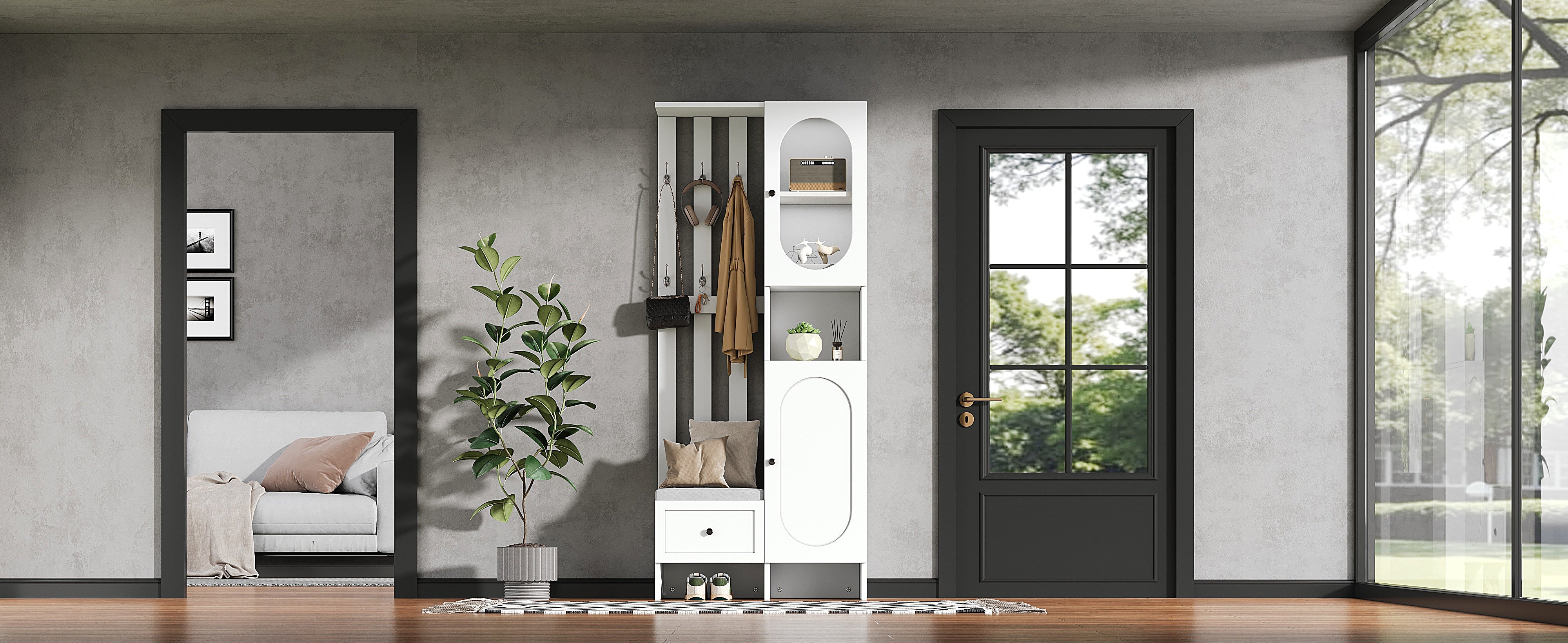 Logidon compacte kledingkast 85x33,5x200 cm wit 2 kasten