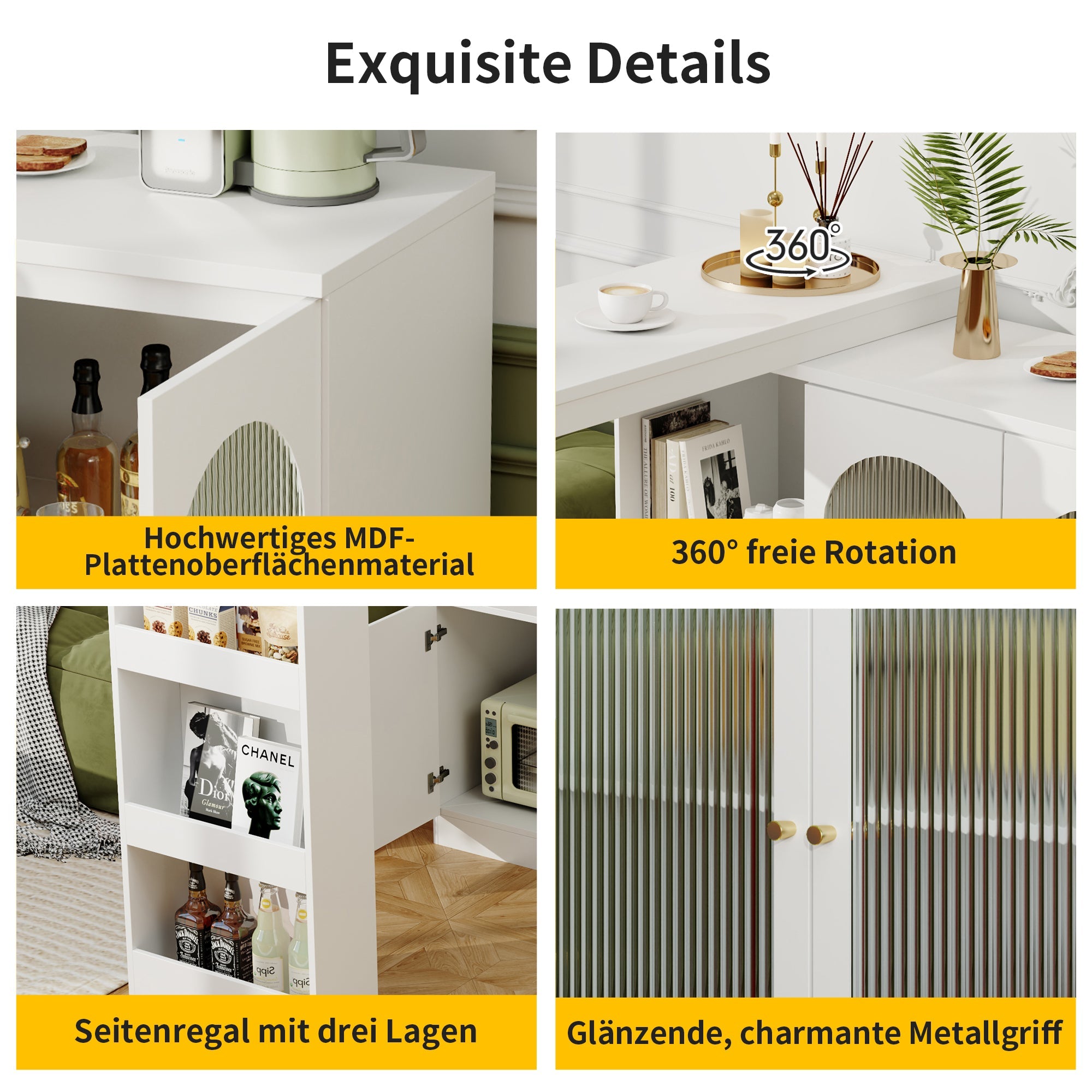 Logidon 360 graden draaibare bartafel 120x40x97 cm wit