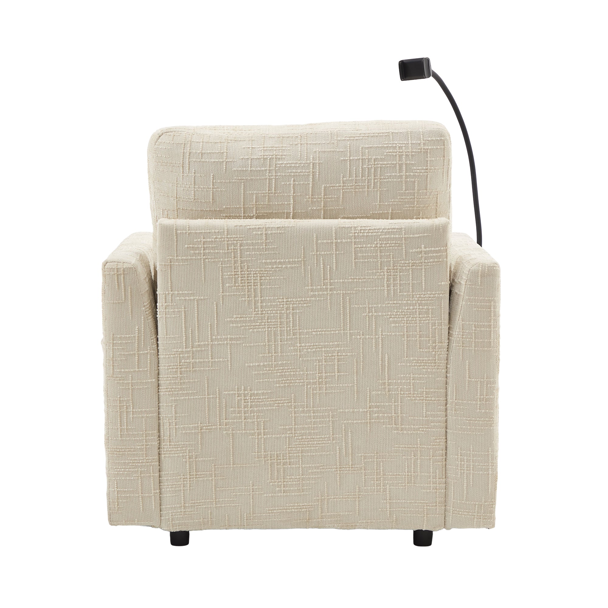 Logidon loungerstoel beige chenille met verstelbare rugleuning