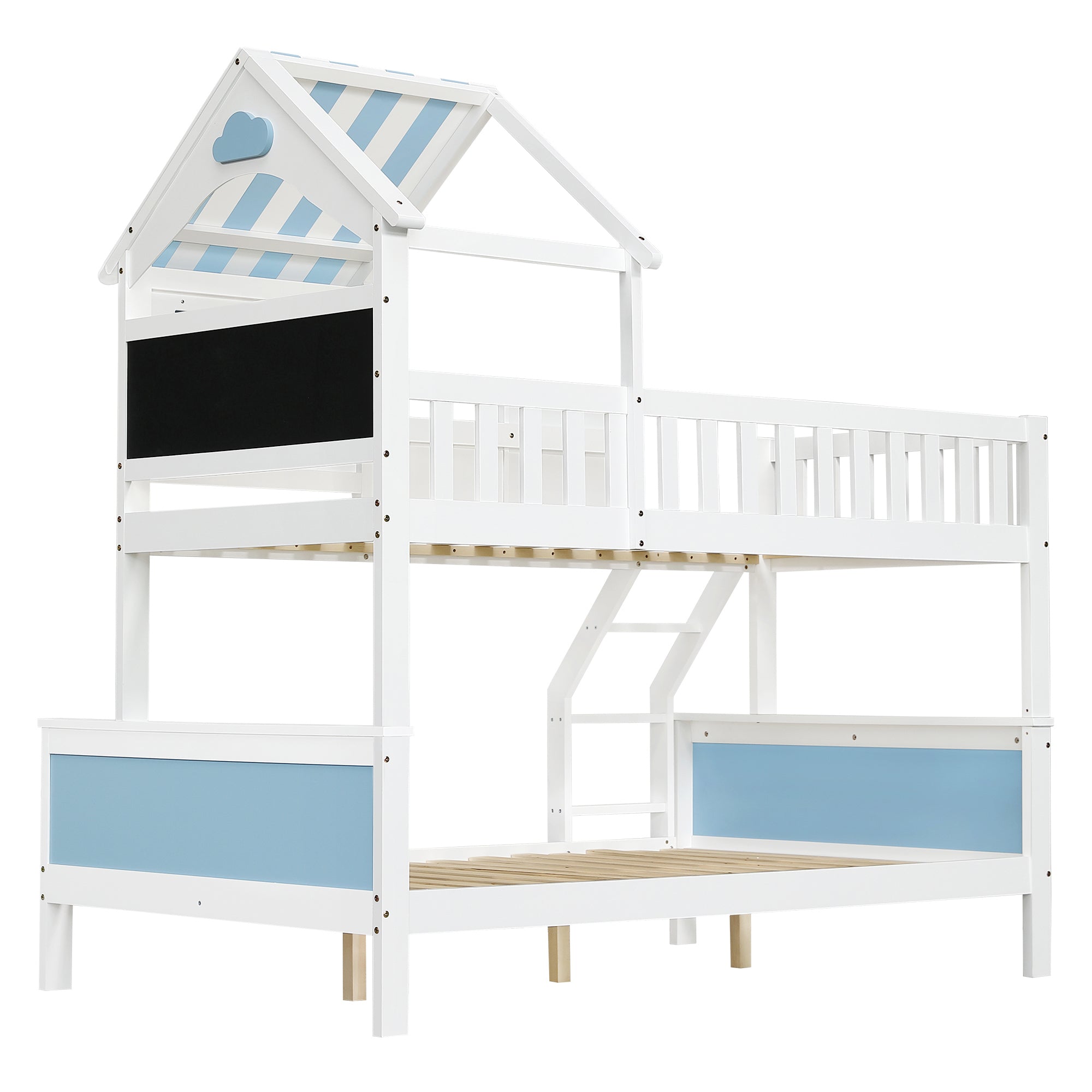 Logidon stapelbed kinderbed met opbergruimte 90x200/120x200 wit-blauw