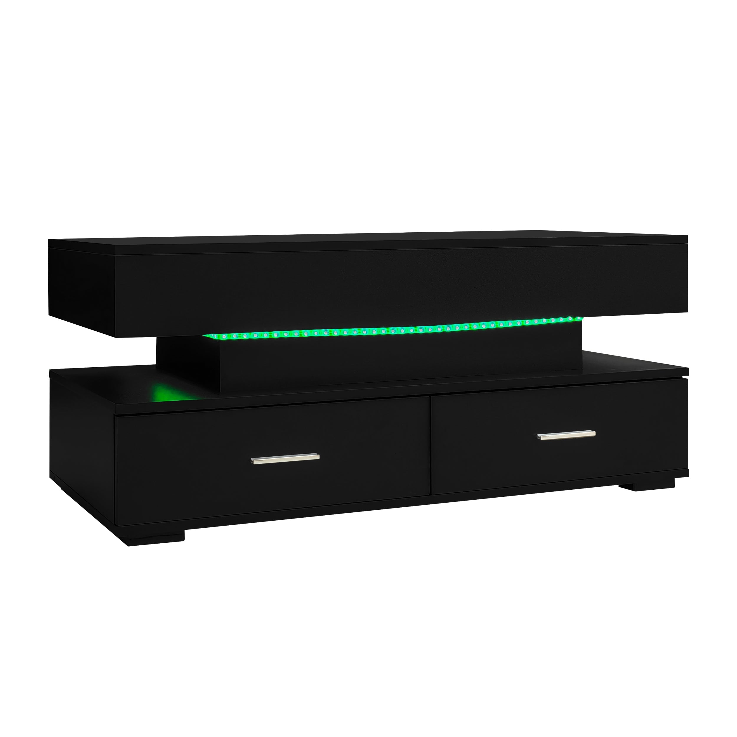 Logidon Verstelbare Salontafel 100x50x44 cm Zwart LED Verlichting