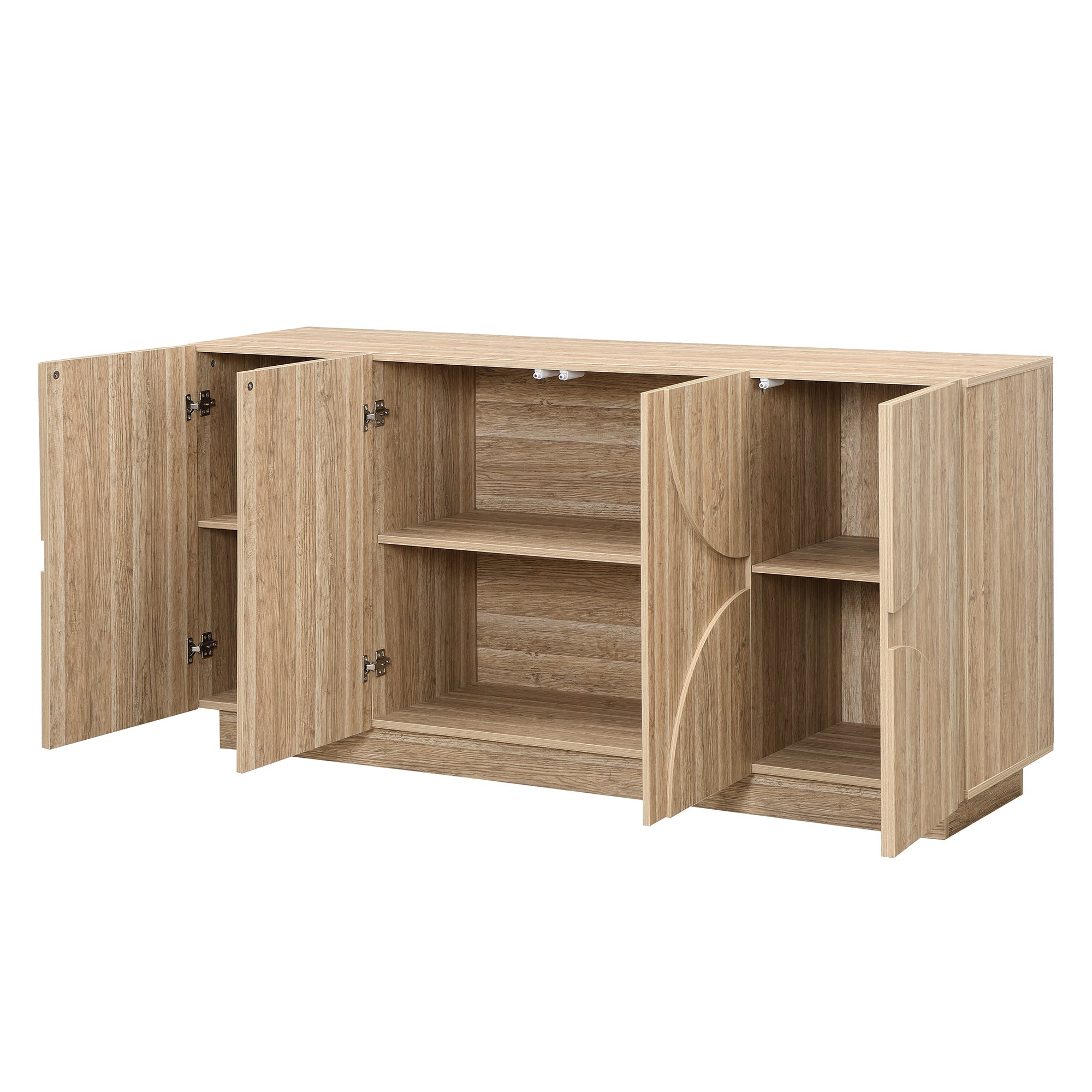 Logidon Dressoir 160x40x80 cm naturel hout met deuren en soft close