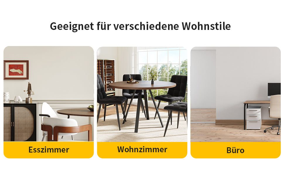 Logidon Ronde Eettafel Diameter 80 cm Walnoot Zwarte Poten