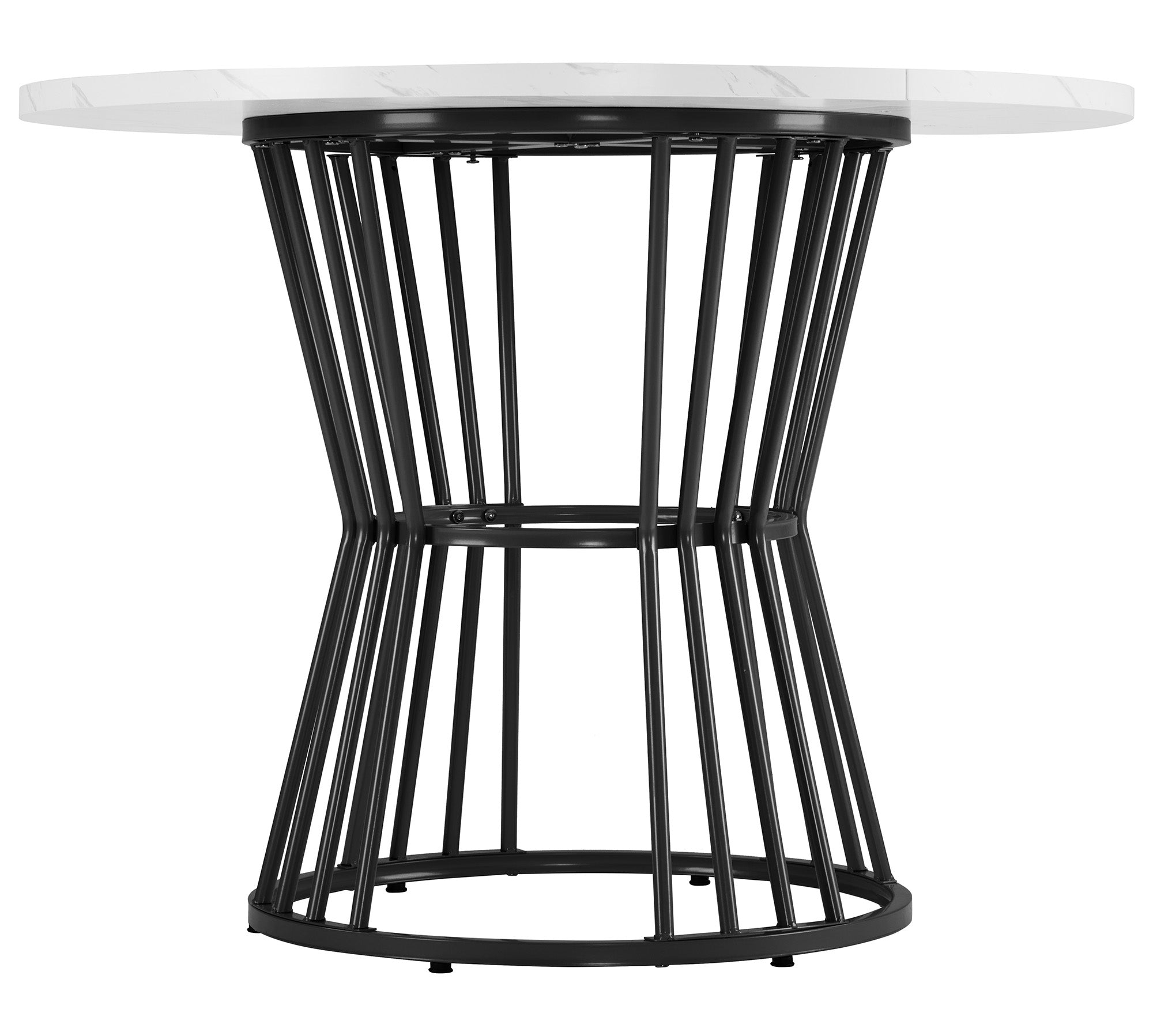 Logidon Eettafelset Rond 100 cm Wit MDF Tafelblad Groen Fluwelen Stoelen