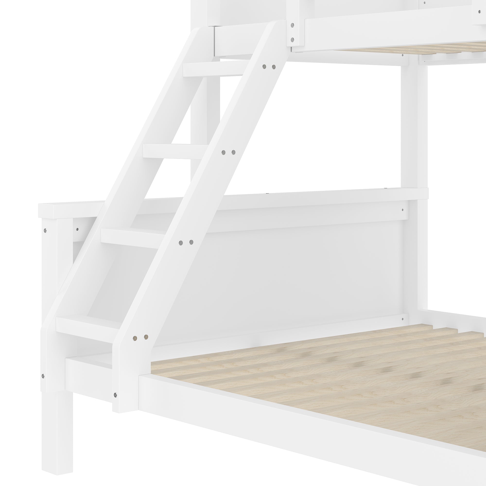 Logidon Bunk Bed 90x200 and 140x200 with Table and Storage Space White