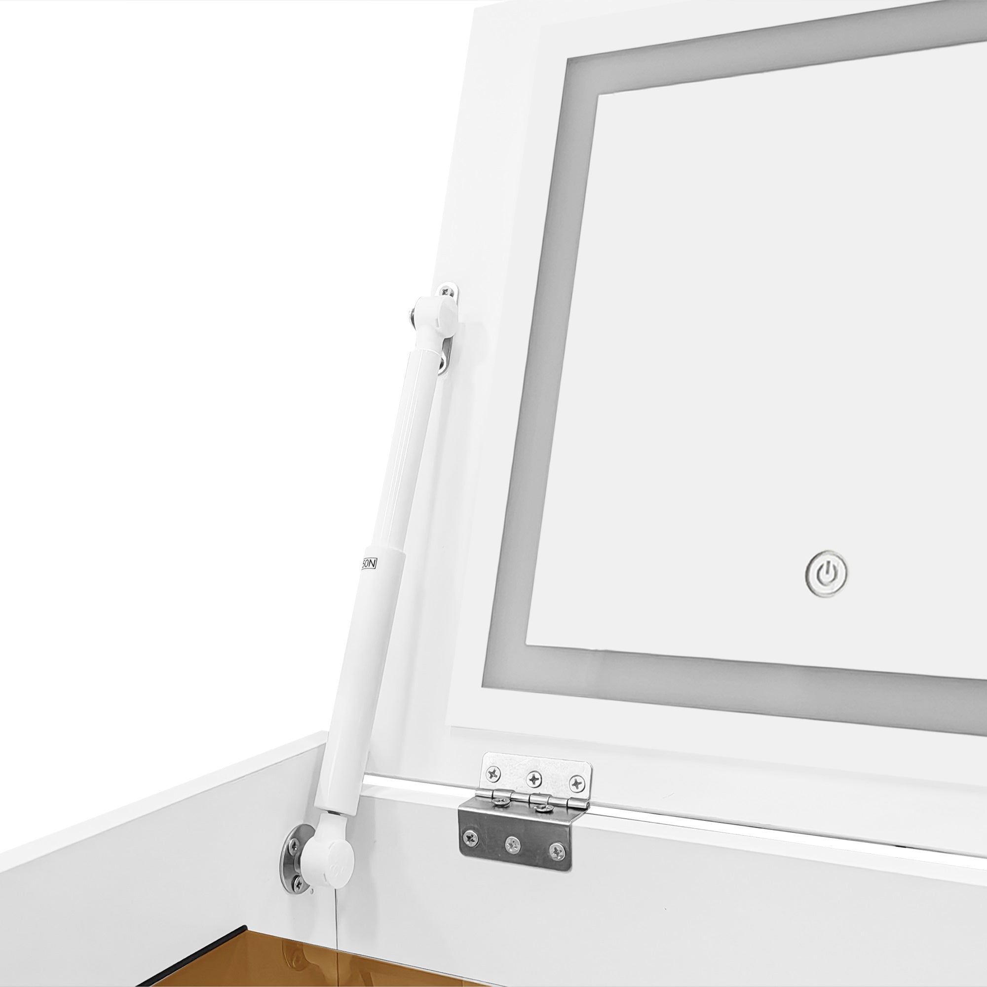 Logidon kaptafel met spiegel en LED-verlichting wit 3 lades
