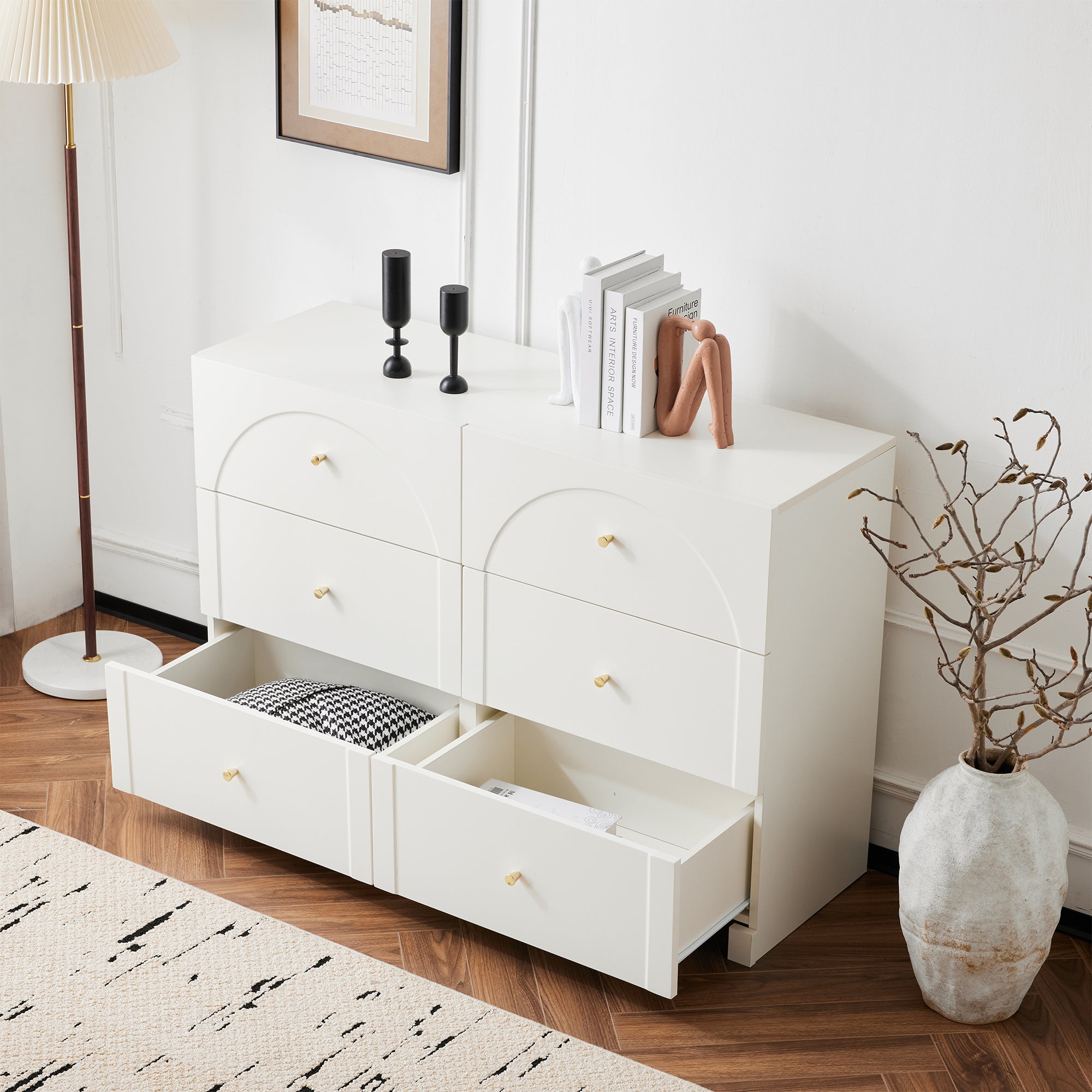 Logidon chest of drawers with 6 drawers white H82 W120 D40 cm