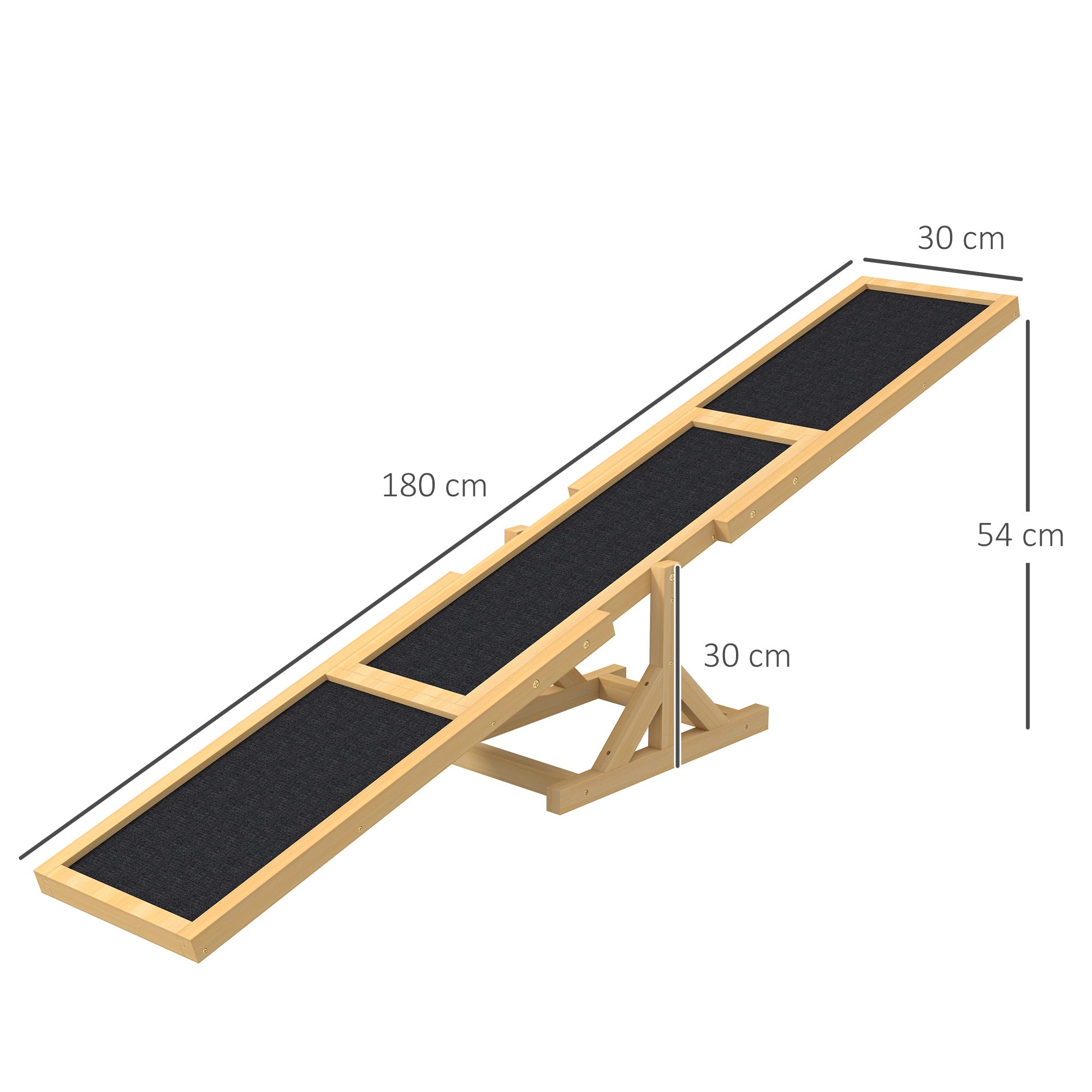 Logidon Hondenschommel van hout geel 180 x 30 x 30 cm antislip
