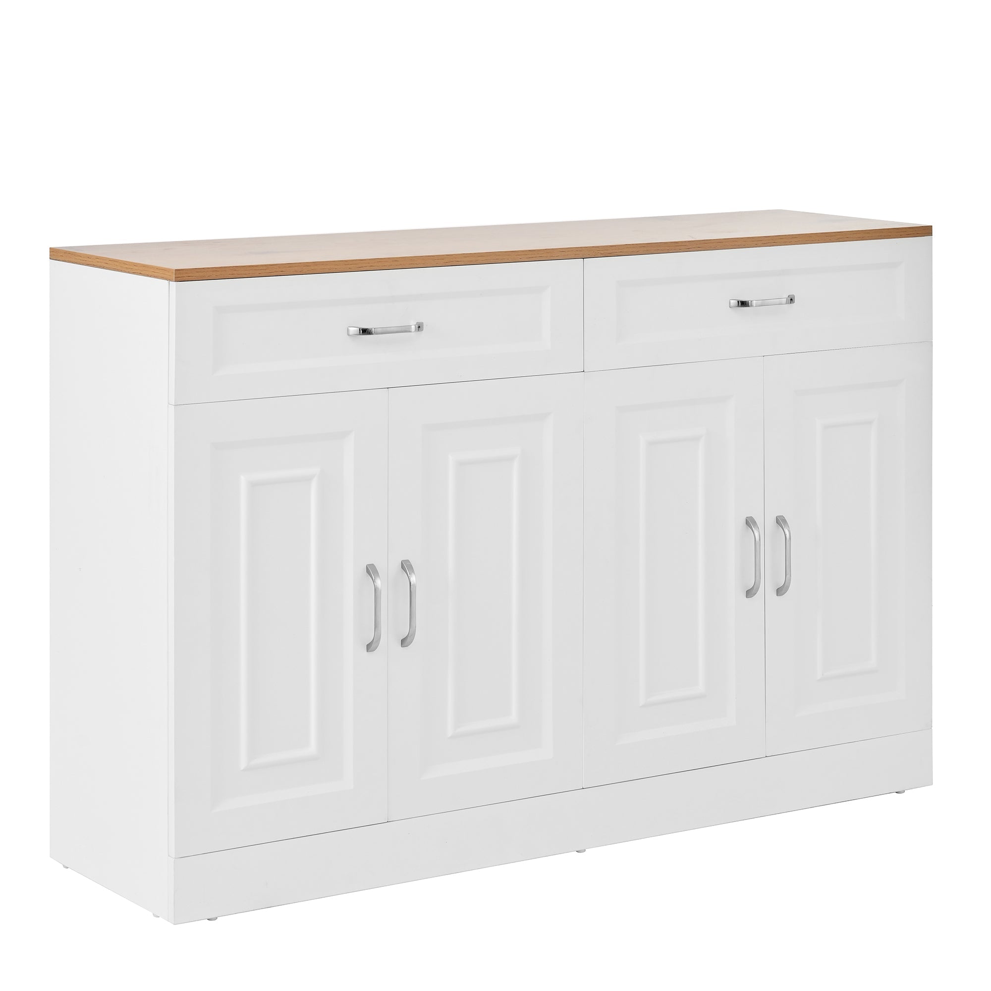 Logidon dressoir 120 cm wit houtlook met 4 deuren en 2 lades