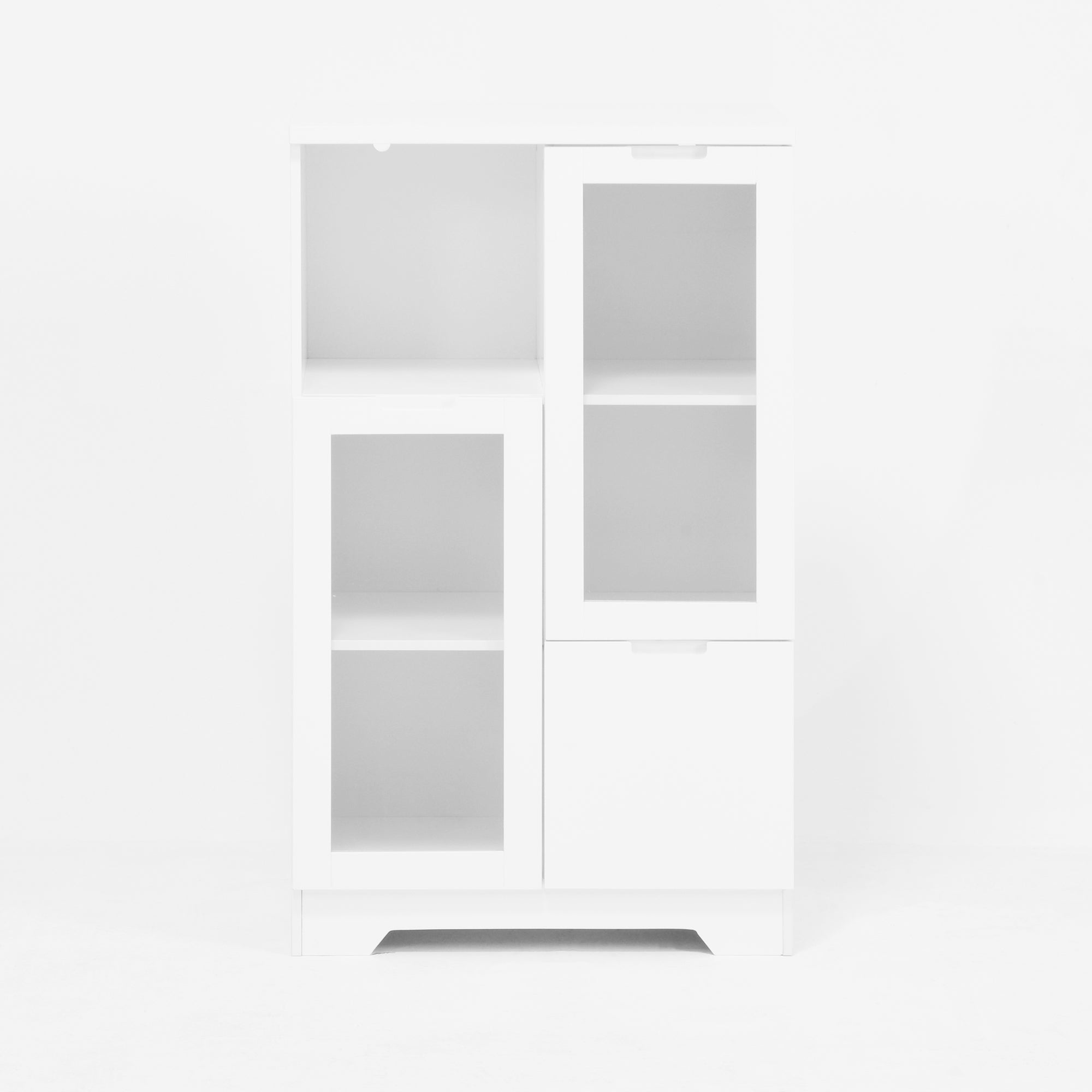 Logidon Witte MDF Kast Met Glazen Deurtjes En Lade 100cm