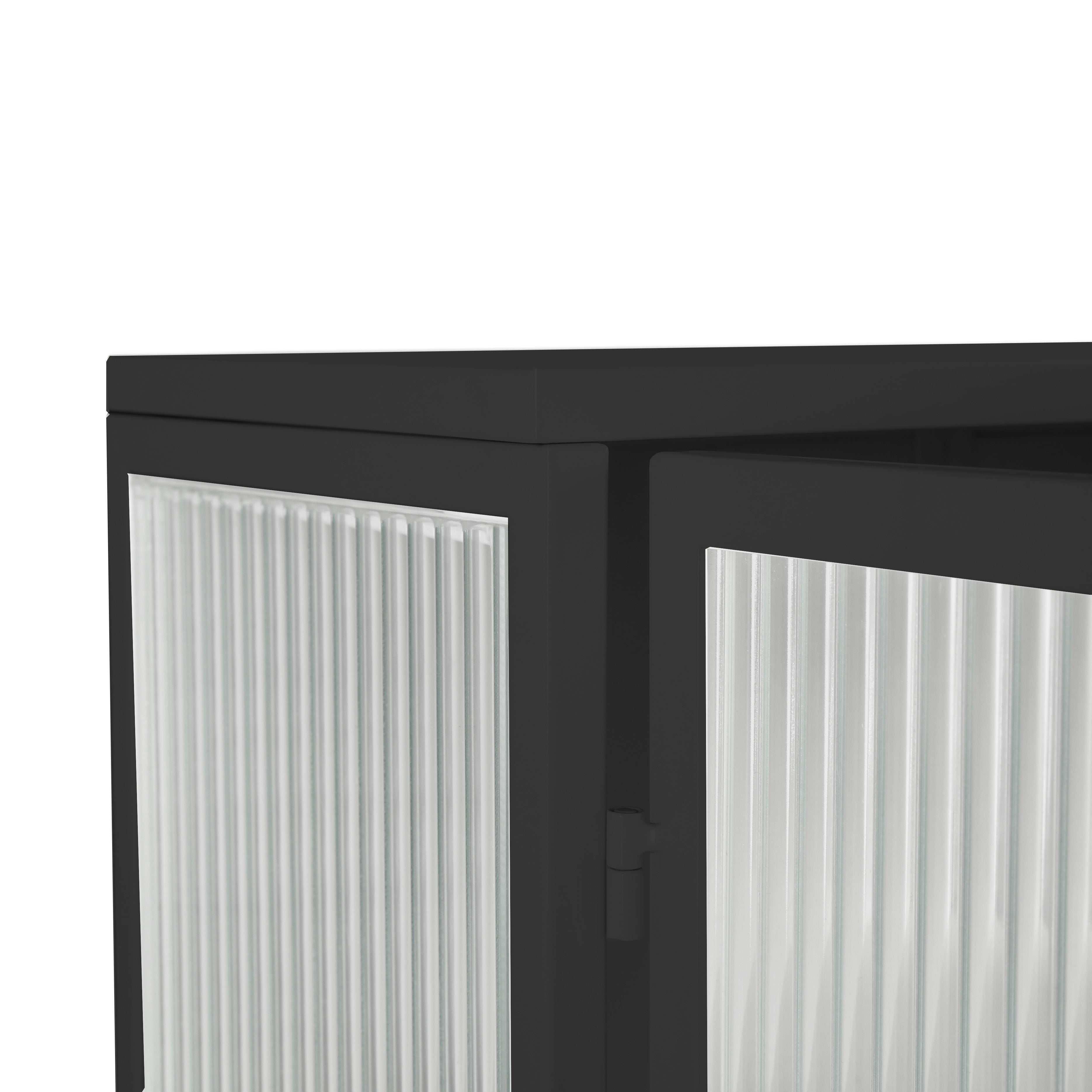 Logidon wandvitrinekast 60 cm glazen deuren tweedeurs met plank zwart