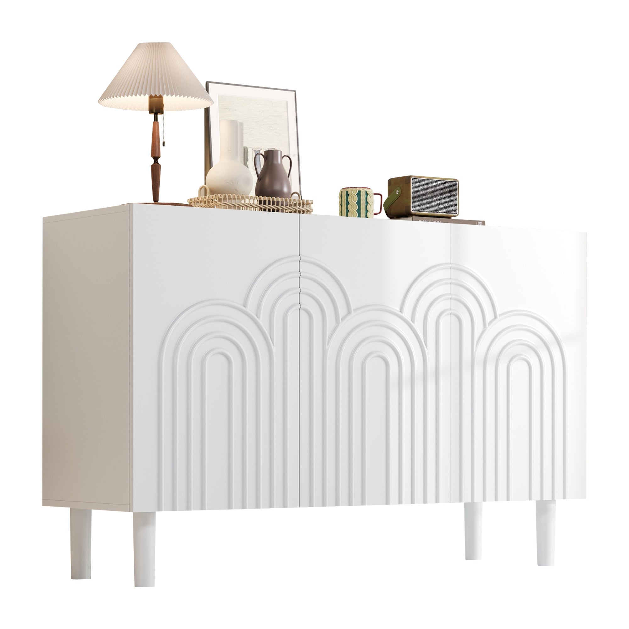 Logidon Dressoir 120x38,5x79 cm Wit MDF met 3 deuren